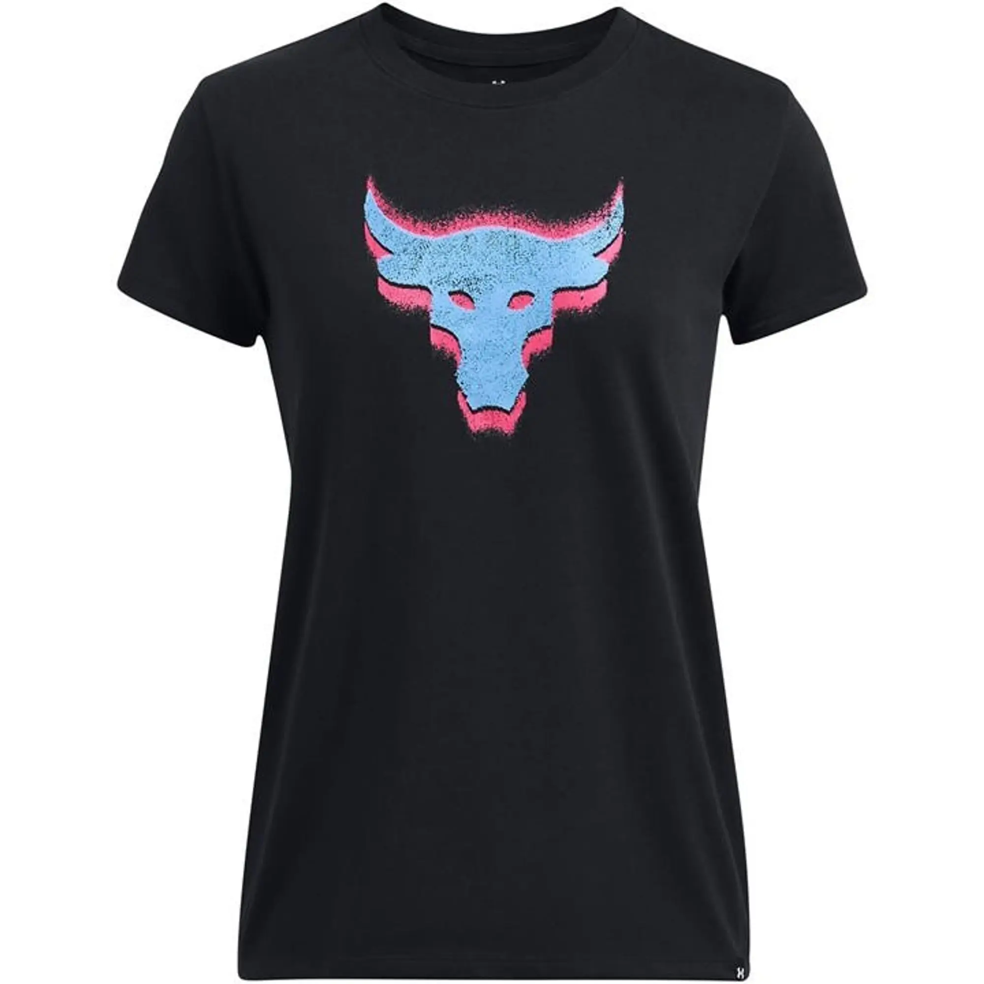 Under Armour Women's Project Rock Underground Core T-Shirt Black / Viral Blue XS