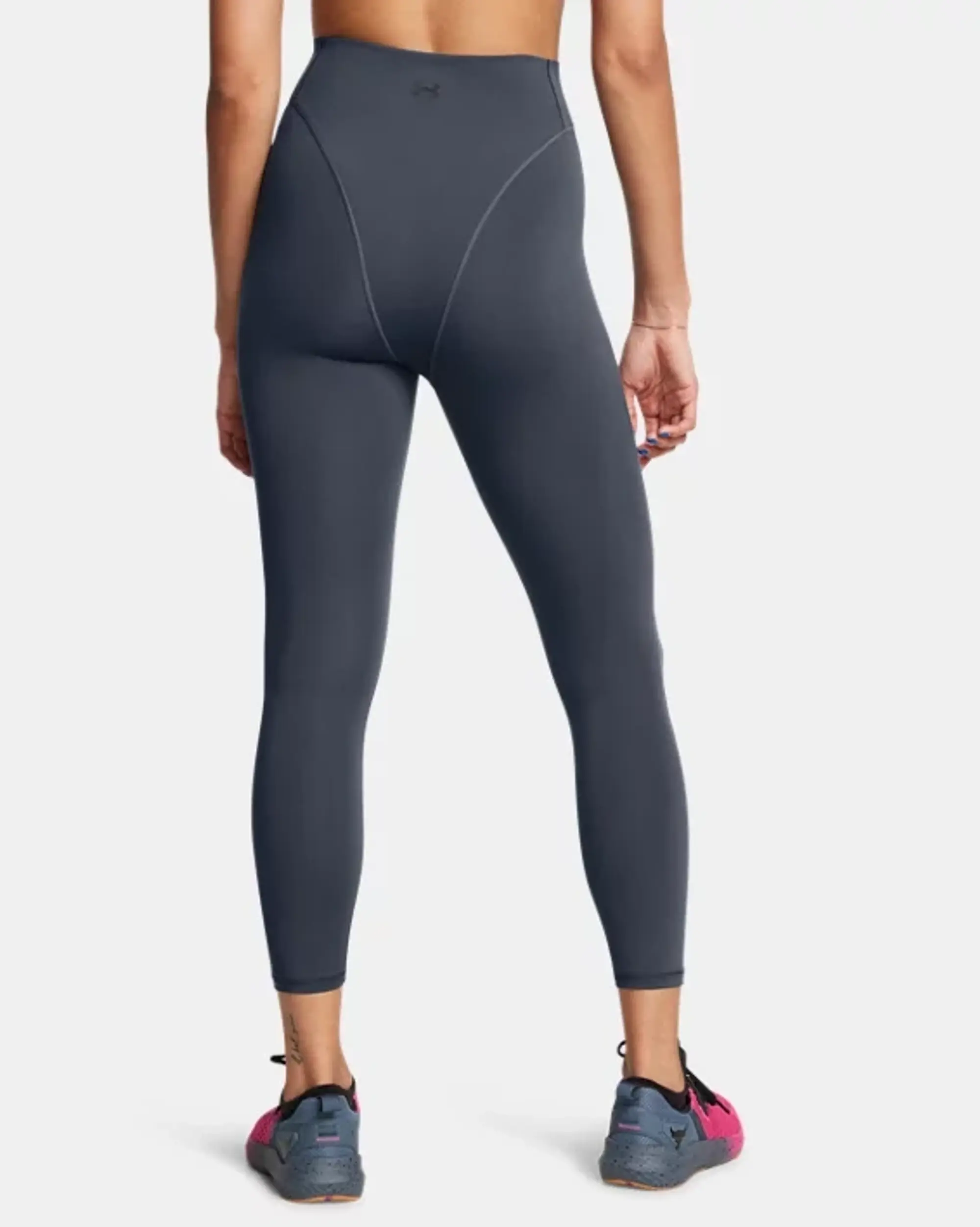 Under Armour Women's Project Rock Let's Go Grind Ankle Leggings Downpour Gray / Black XS