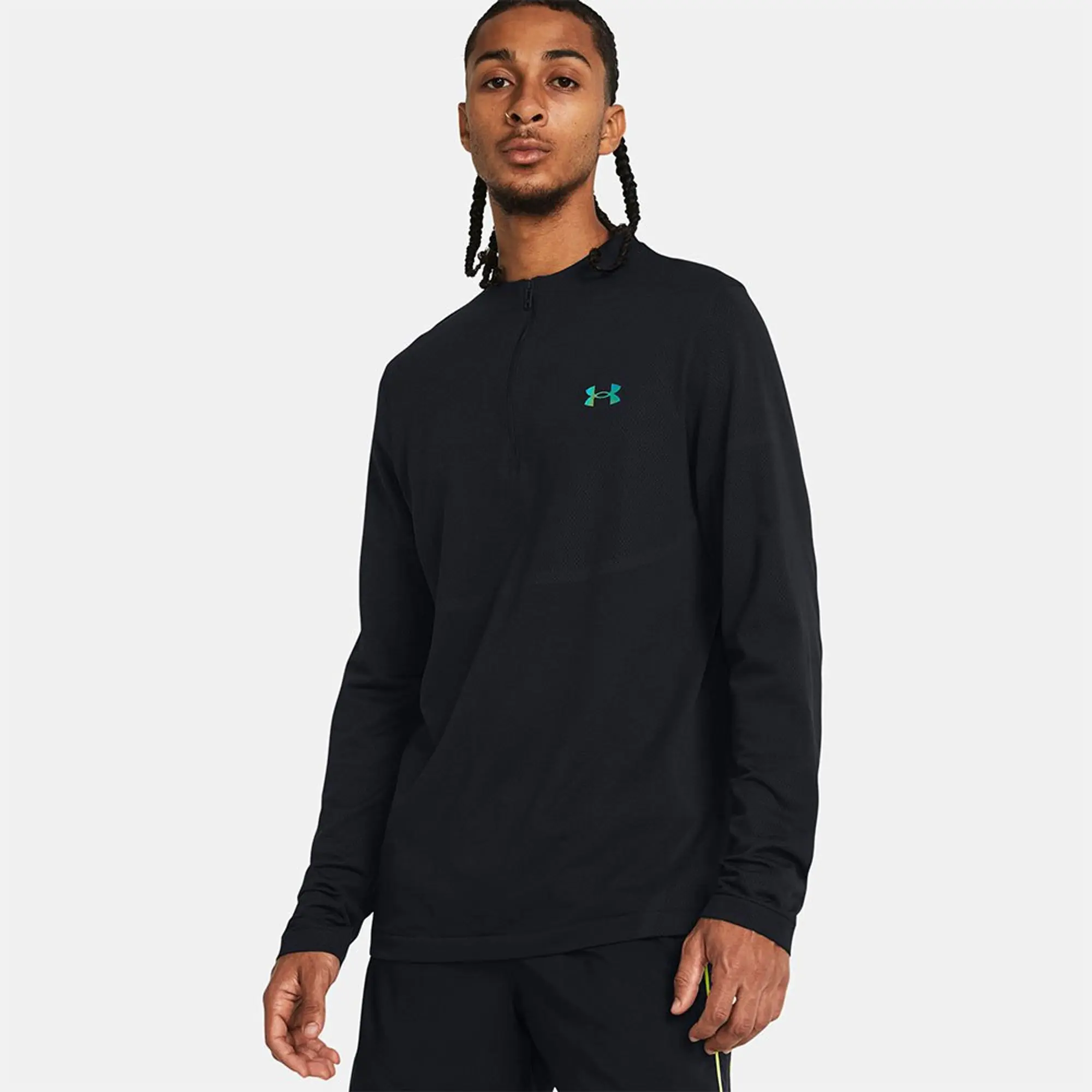 Men's  Under Armour  Vanish Elite Seamless ¼ Zip Black / Iridescent XXL