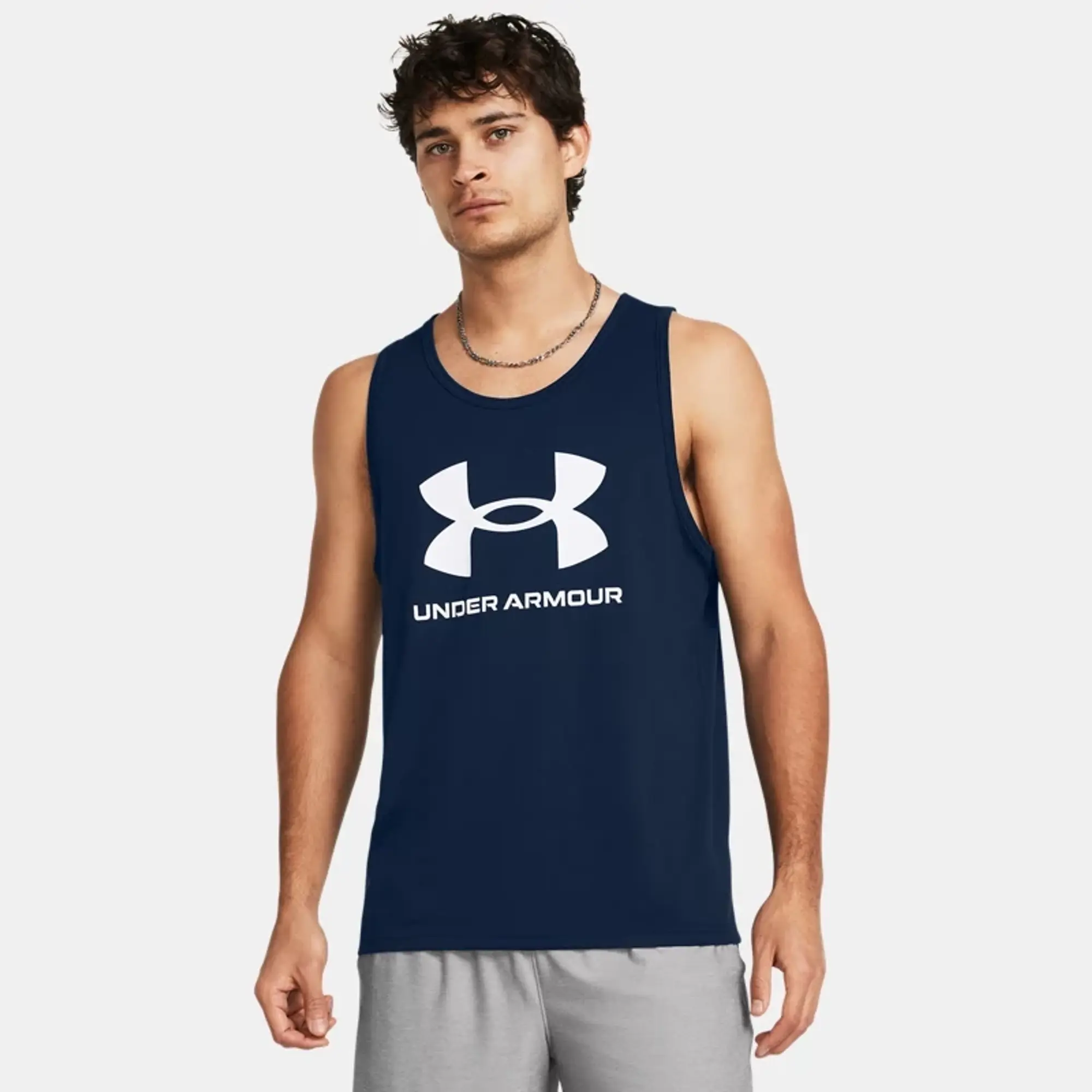 Men's  Under Armour  Logo Tank Academy / White XXL