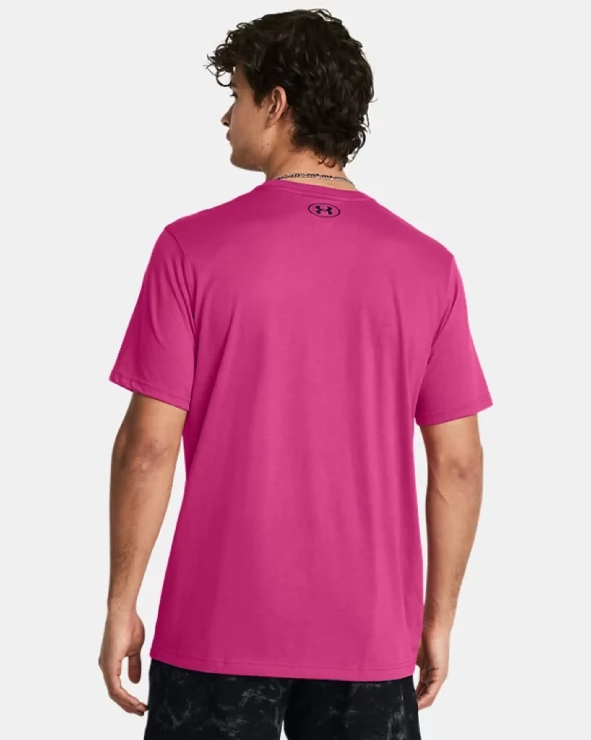 Under Armour Men's Project Rock Payoff Graphic Short Sleeve Astro Pink / Downpour Gray M