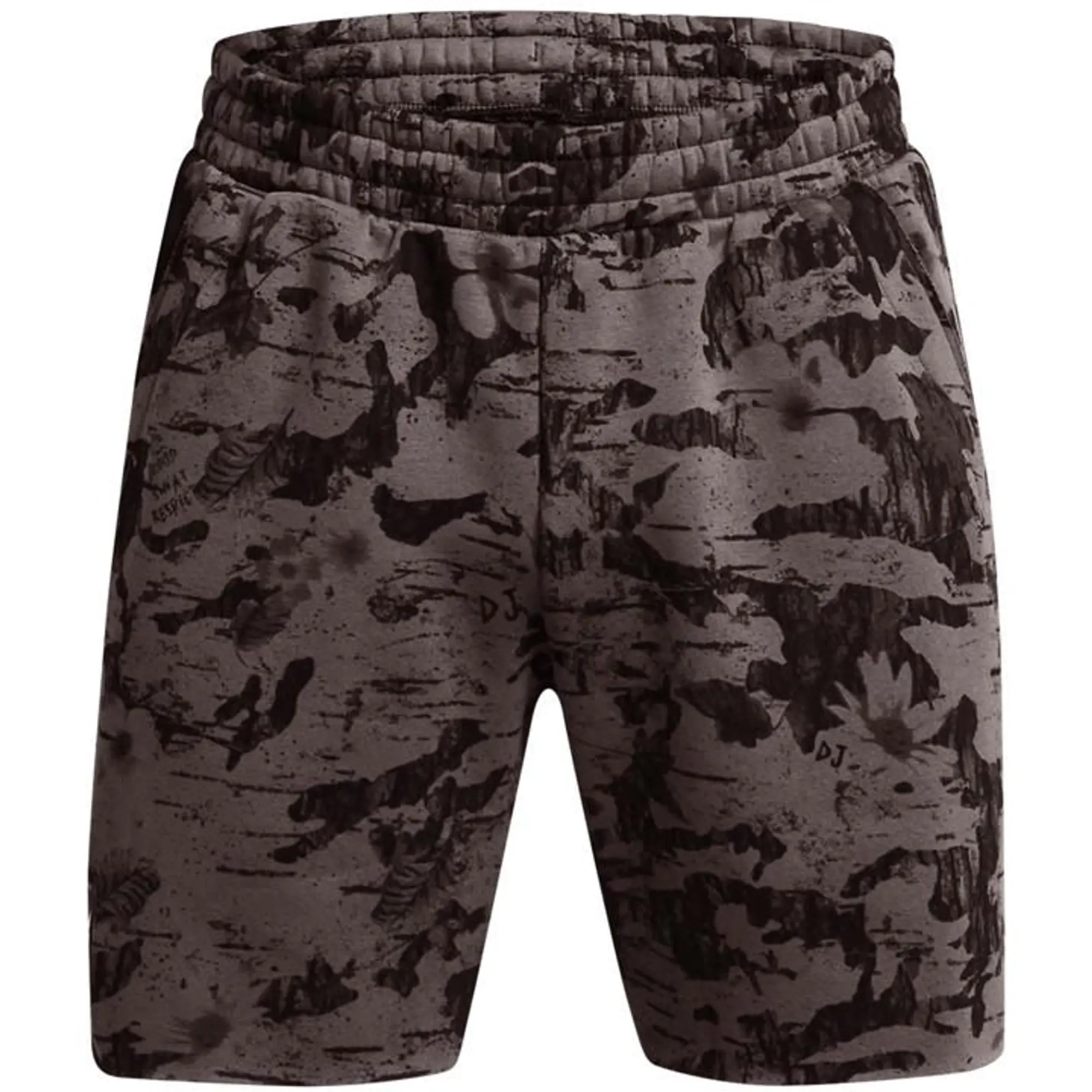 Under Armour Men's Project Rock Essential Fleece Printed Shorts Fresh Clay / White XXL