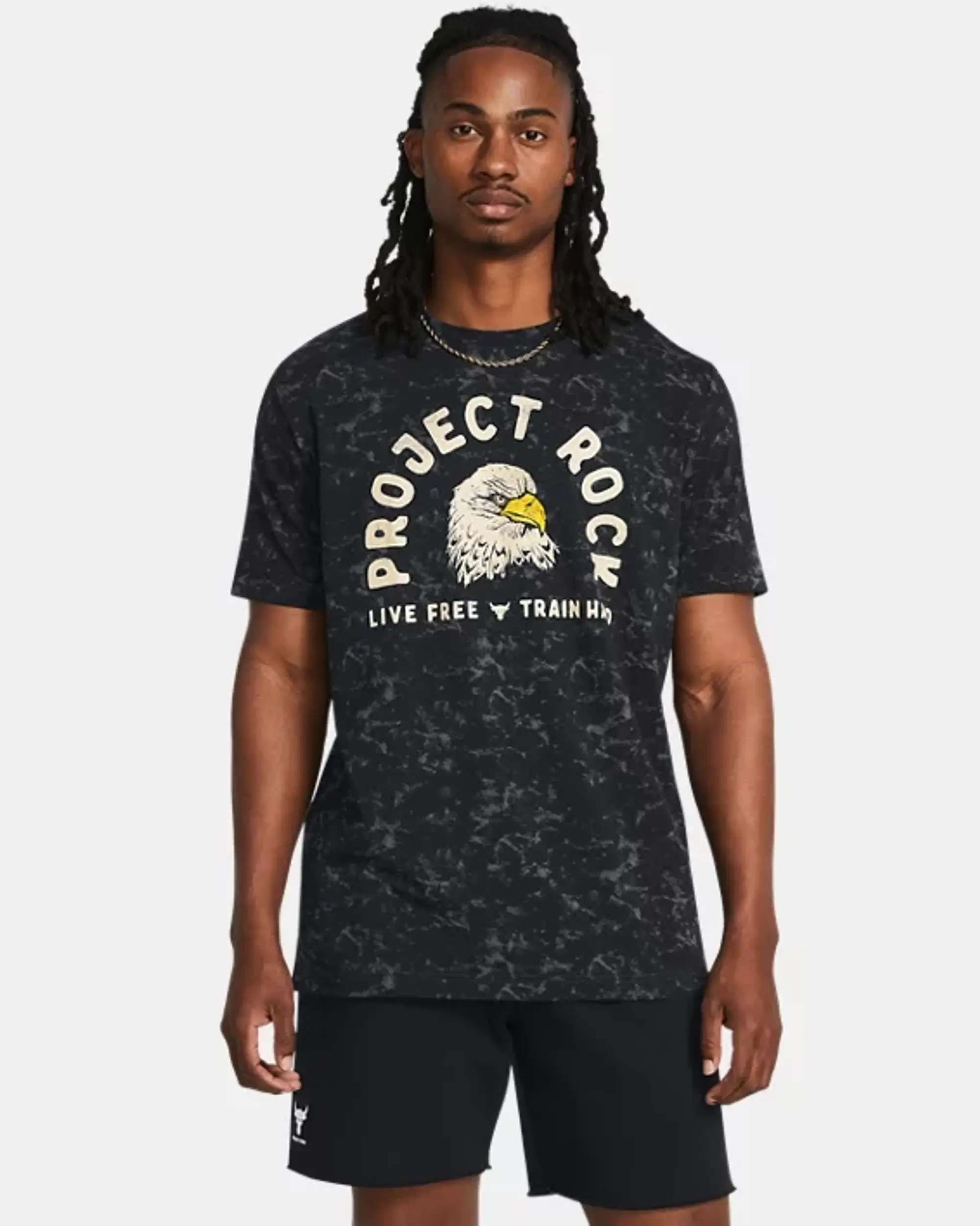 Under Armour Men's Project Rock Free Graphic Short Sleeve Black / Silt S