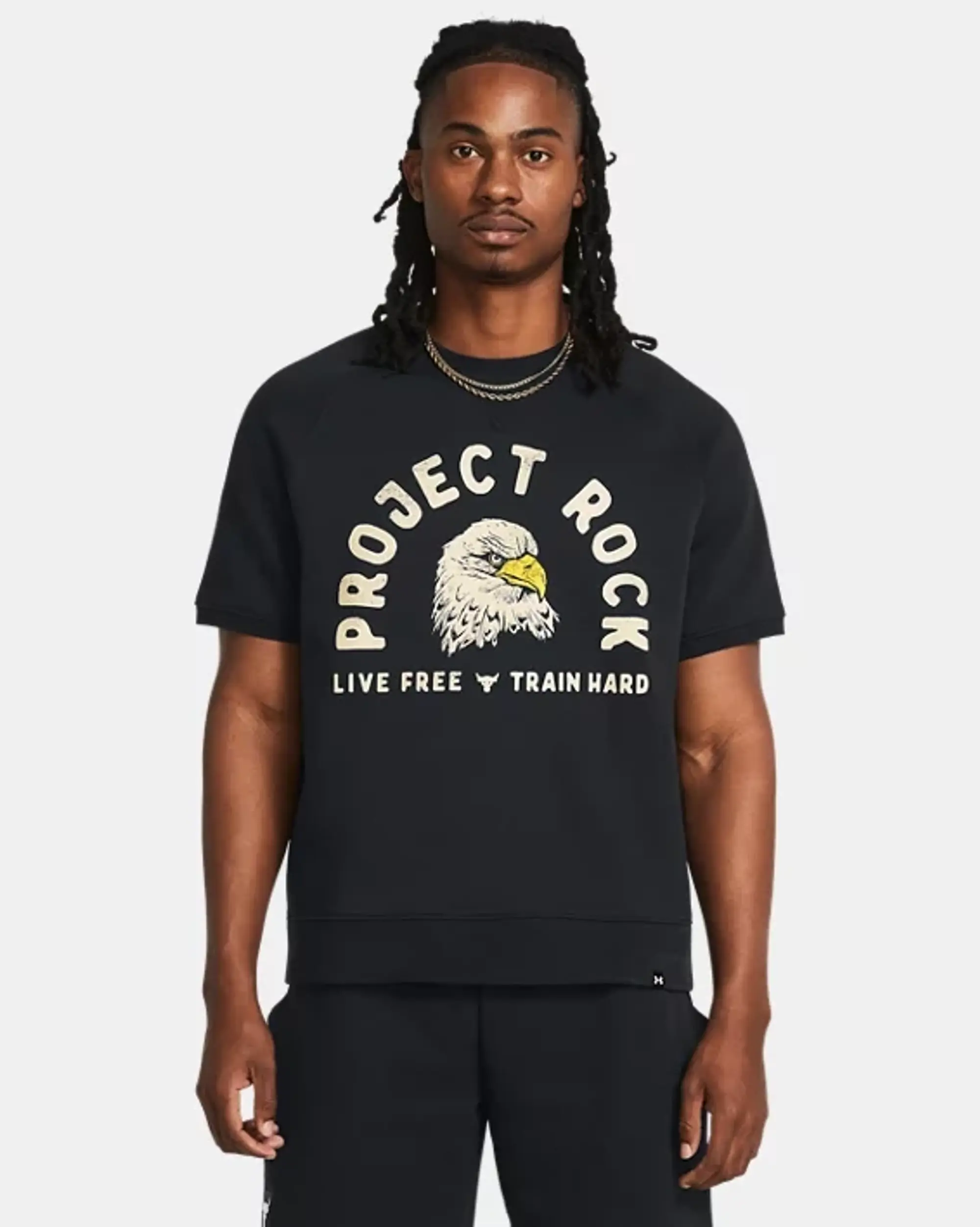 Under Armour Men's Project Rock Eagle Graphic Short Sleeve Crew Black / Silt / Black XXL