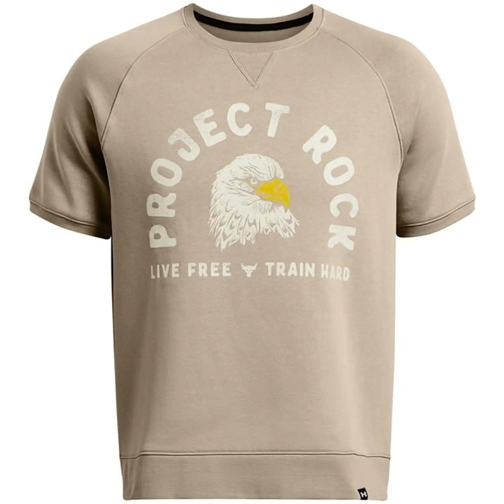 Under Armour Men's Project Rock Eagle Graphic Short Sleeve Crew Timberwolf Taupe / Silt / Black XXL