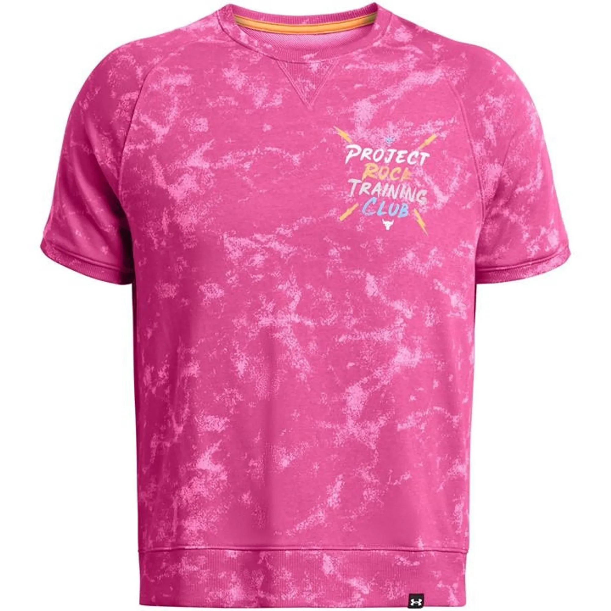 Under Armour Men's Project Rock Terry Printed Crew Astro Pink / Nova Orange XL