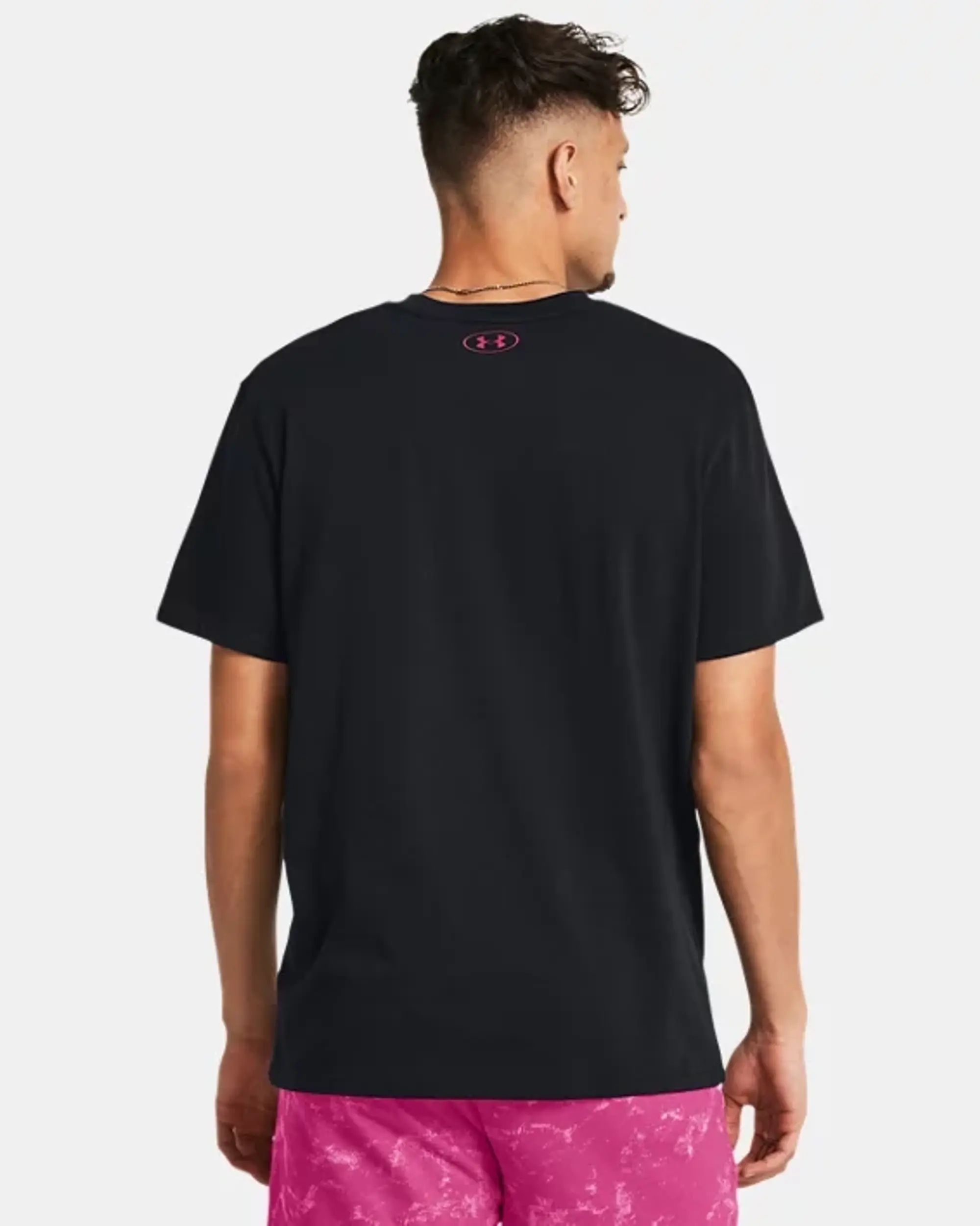 Under Armour Men's Project Rock TC Heavyweight Graphic Short Sleeve Black / Nova Orange / Astro Pink XS