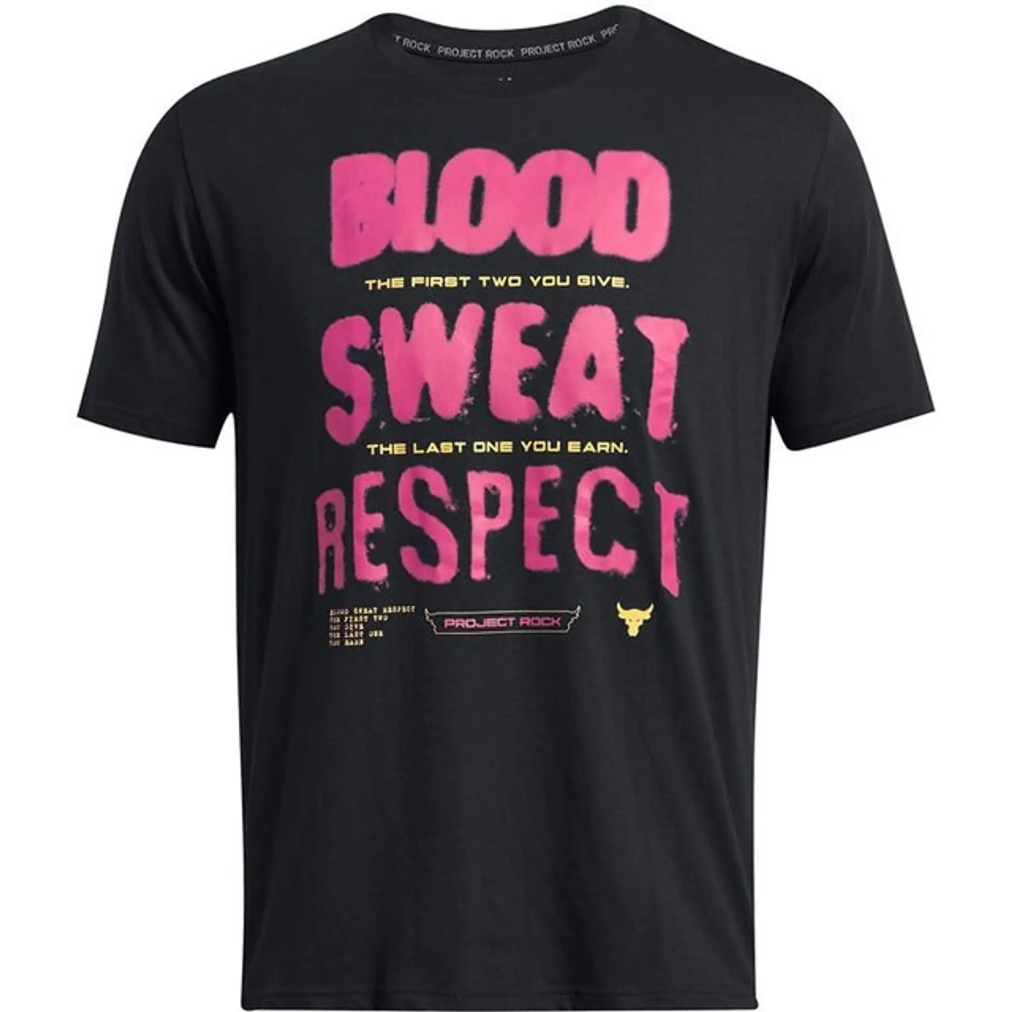 Under Armour Men's Project Rock BSR Graphic Short Sleeve Black / Nova Orange / Astro Pink S