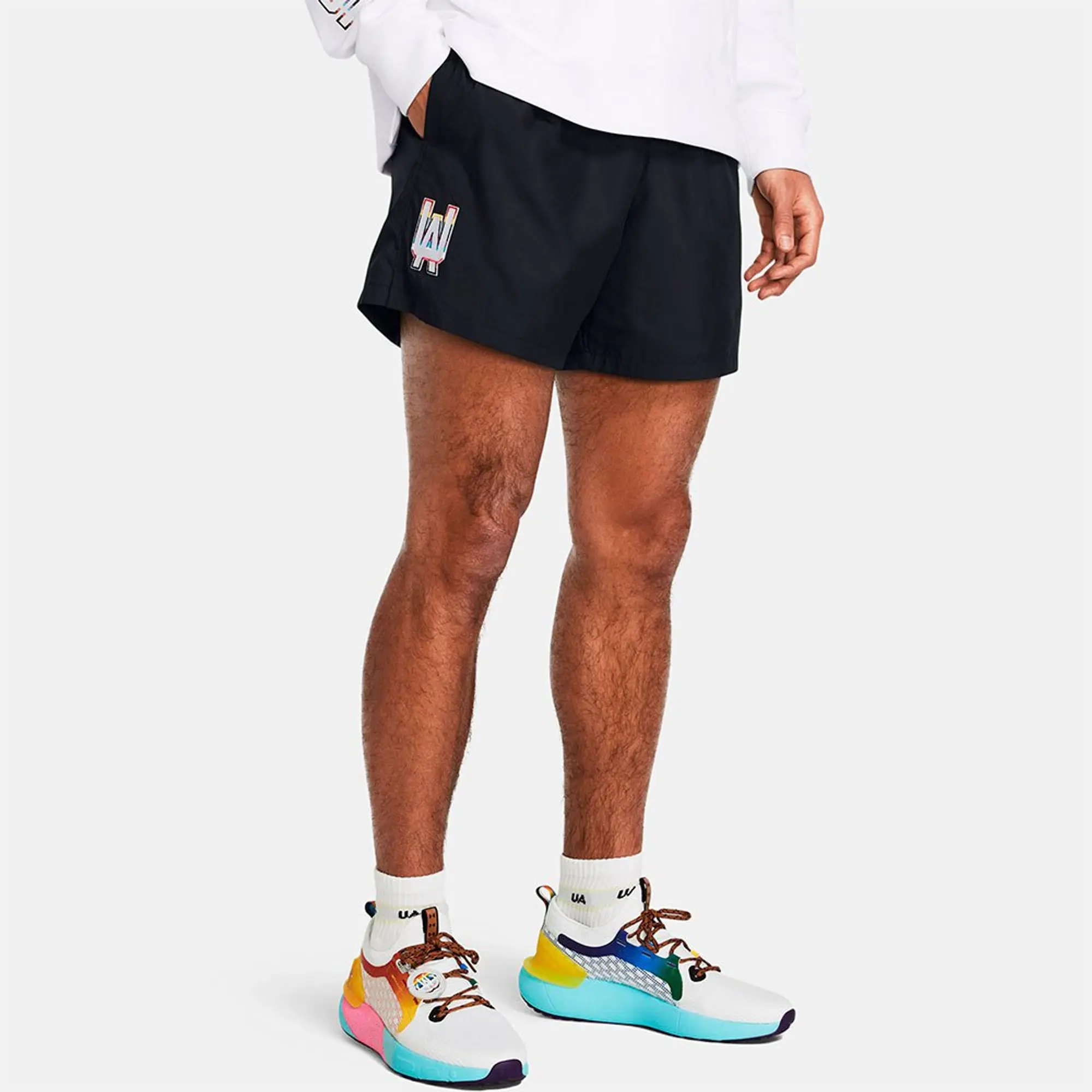 Men's  Under Armour  Woven Volley Pride Shorts Black / White XXL
