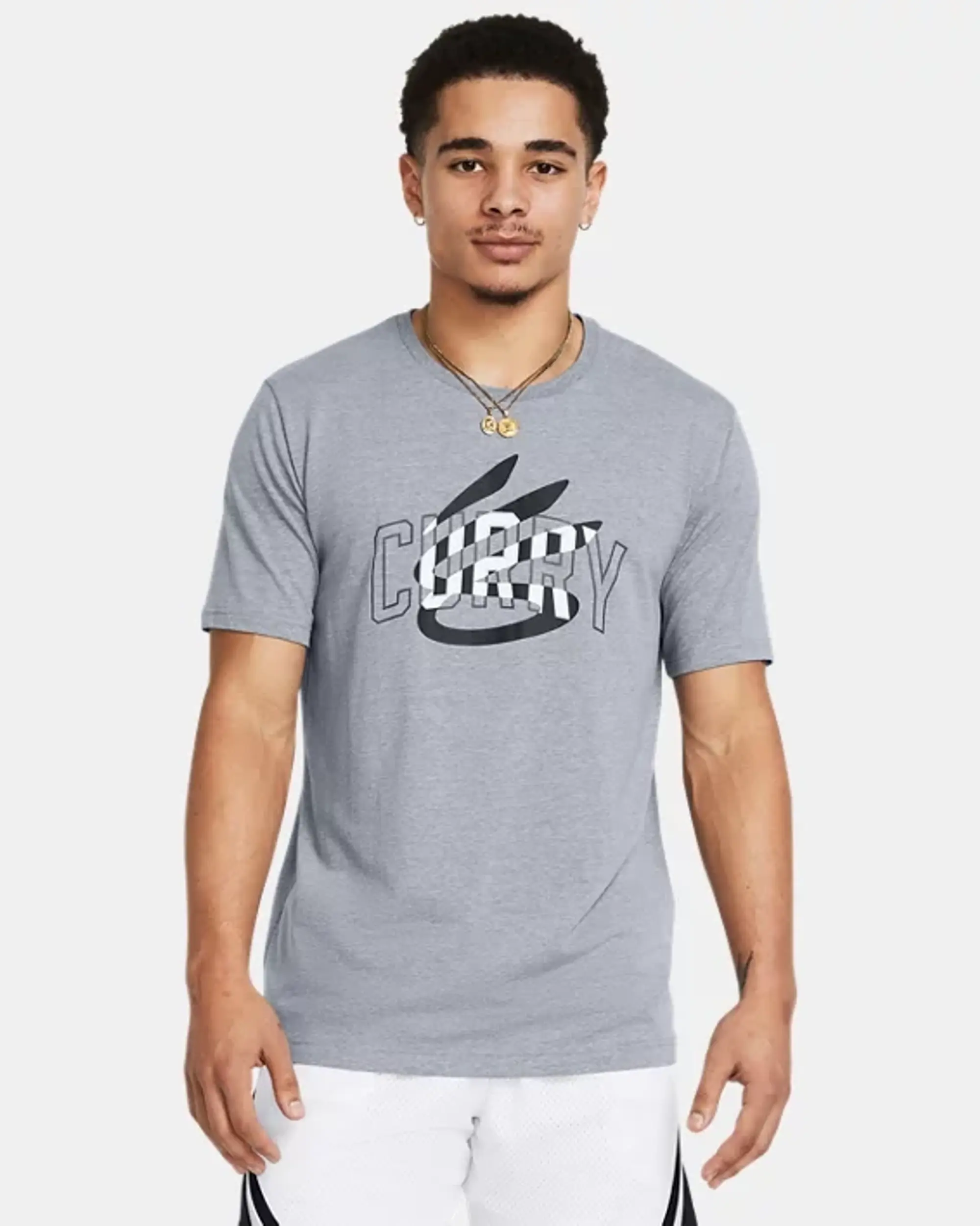 Under Armour Men's Curry Champ Mindset T-Shirt Steel Light Heather / Black M