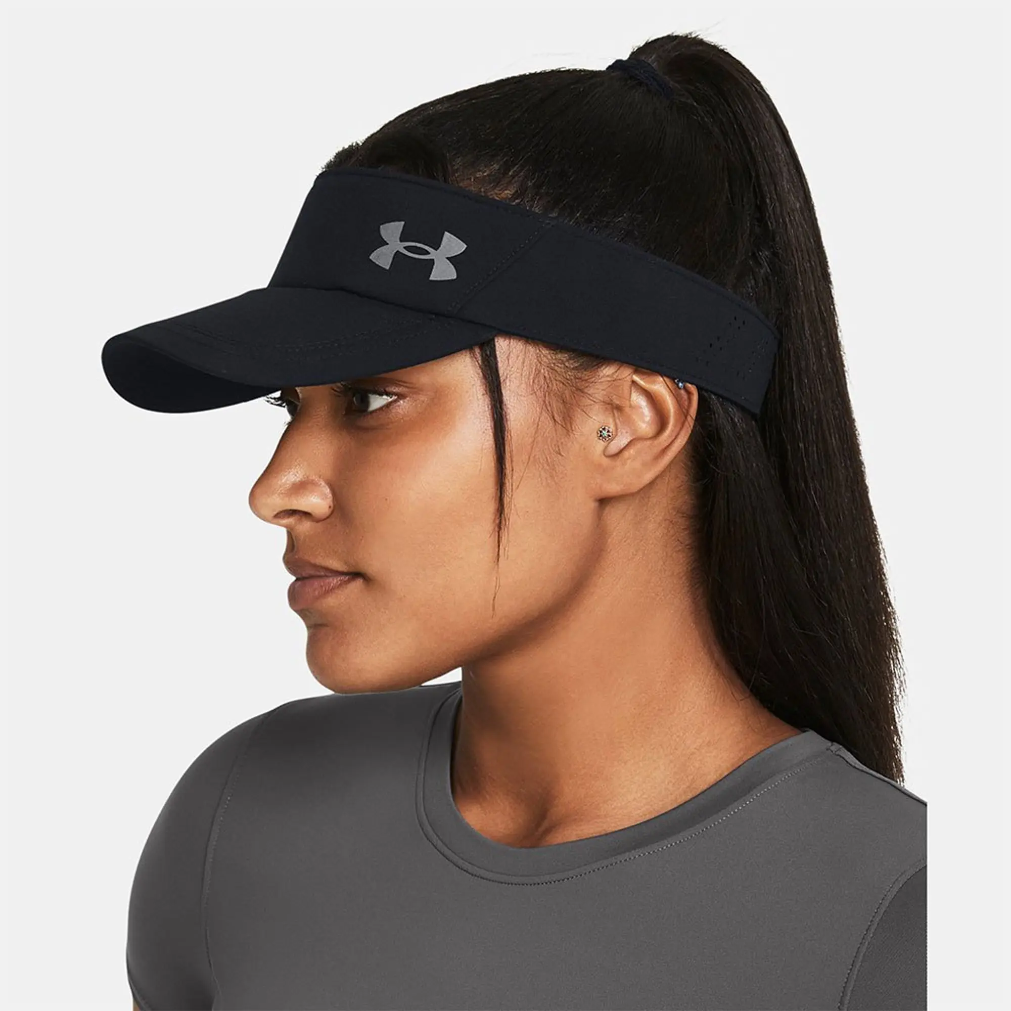 Women's  Under Armour  Launch Visor Black / Black / Reflective OSFM