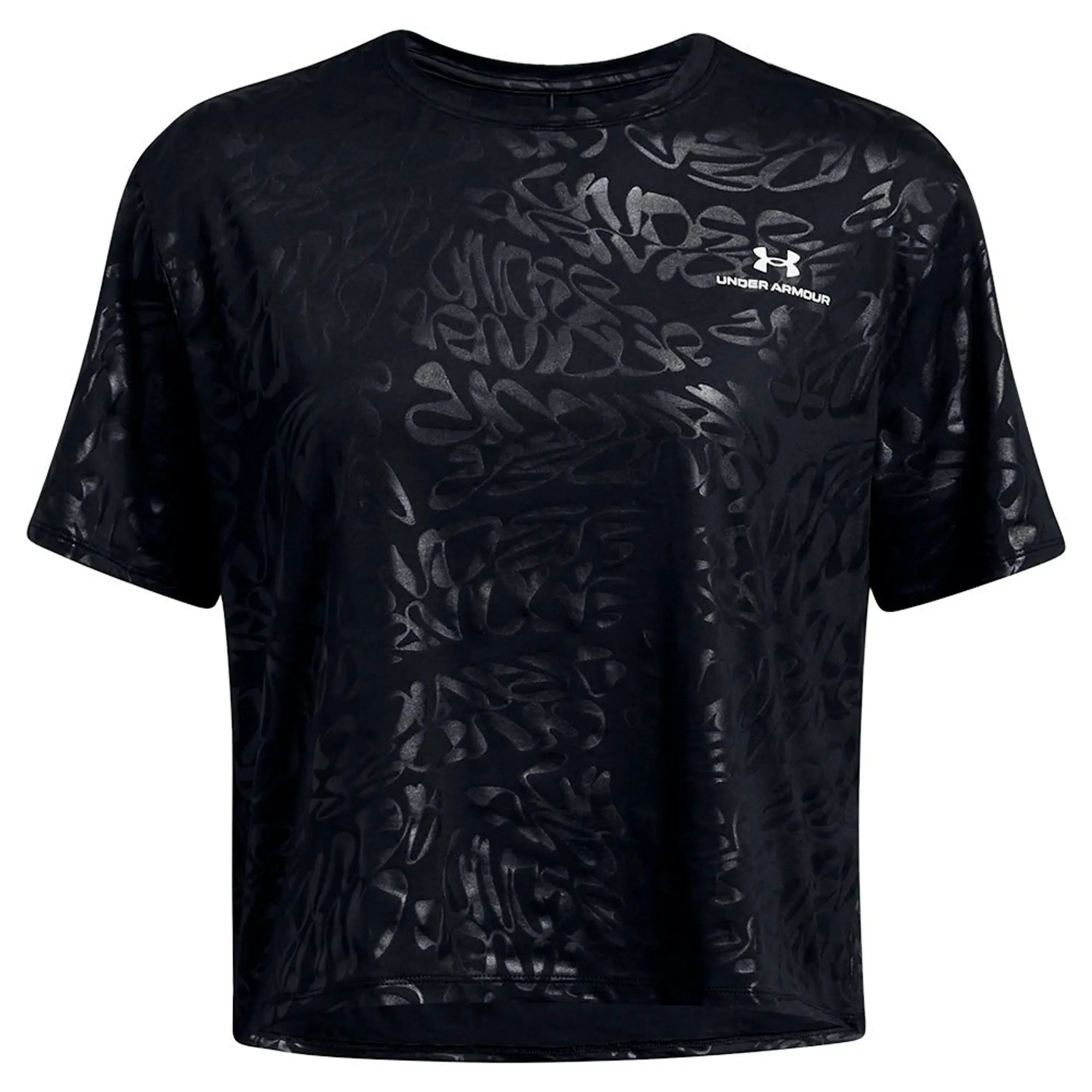 Under Armour Vanish Energy Emboss Crop Short Sleeve T-shirt  - Black