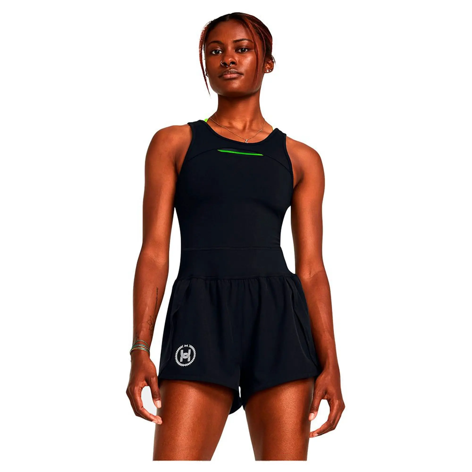 Women's  Under Armour  Launch Runsie Black / Black / White XS