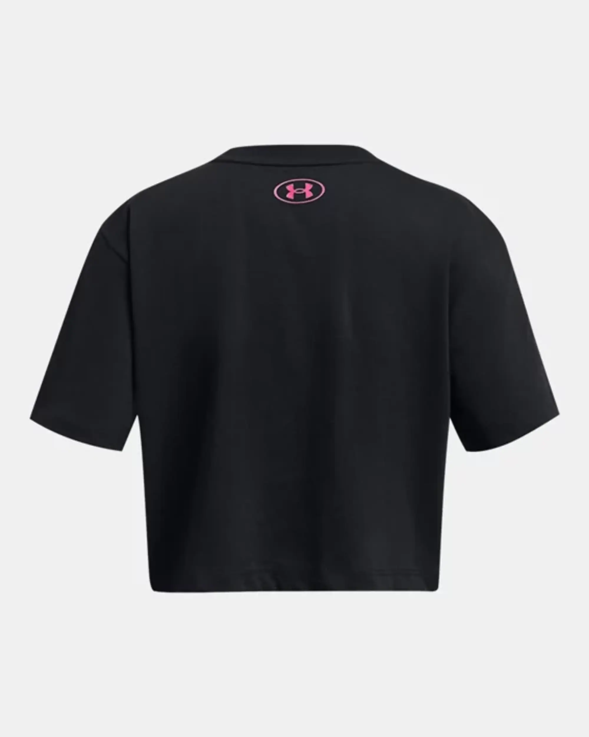 Under Armour Girls' Project Rock Campus Crop T-Shirt Black / Black YXL (63 - 67 in)