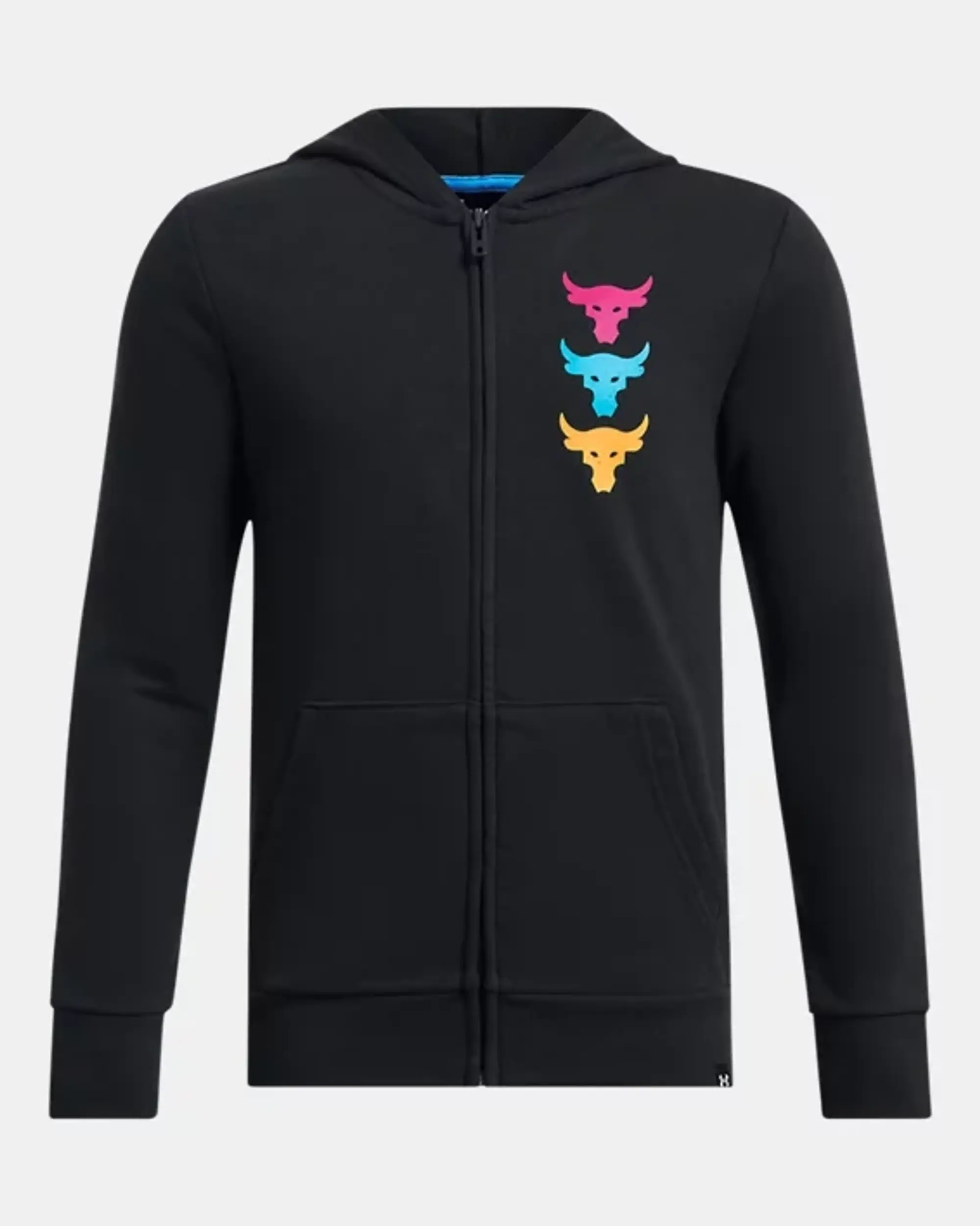 Under Armour Boys' Project Rock Full-Zip Hoodie Black / Astro Pink YMD (54 - 59 in)