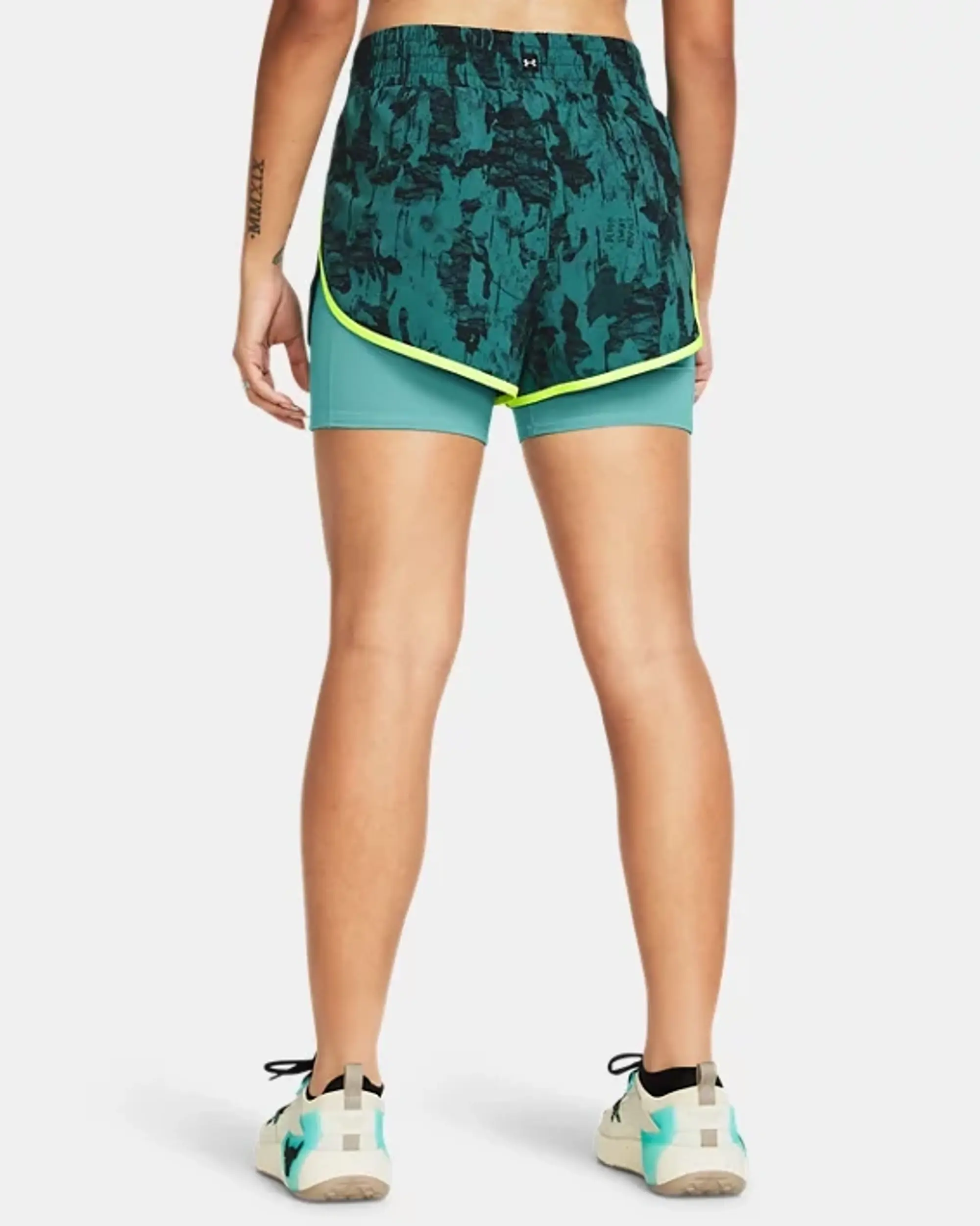 Under Armour Women's Project Rock Leg Day Flex Printed Shorts Coastal Teal / Hydro Teal / Silt XS