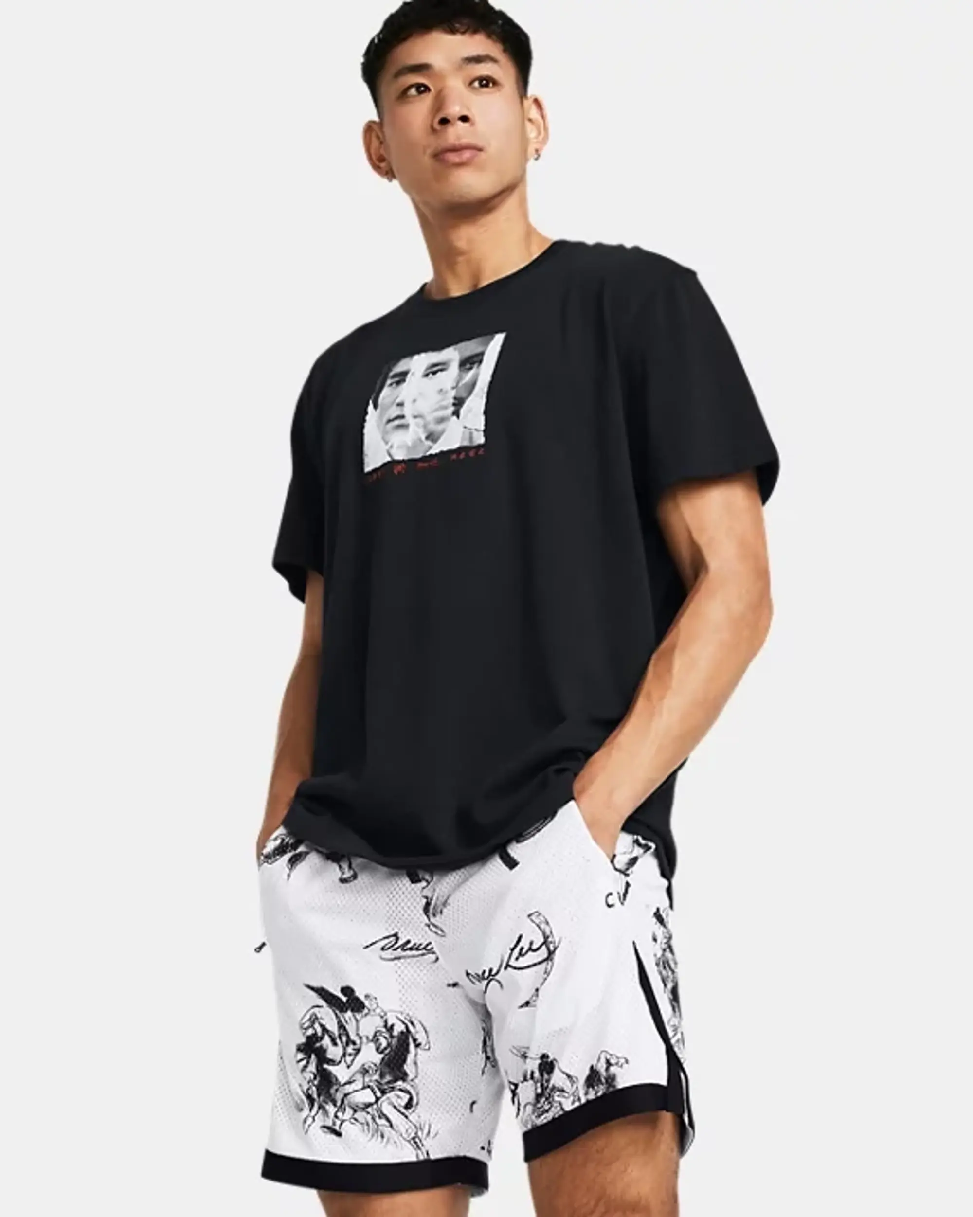 Under Armour Men's Curry x Bruce Lee T-Shirt Black / White XXL