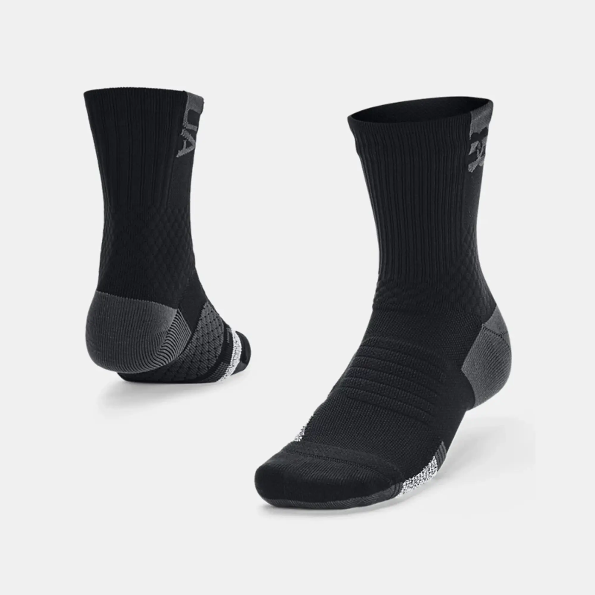 Unisex  Under Armour  ArmourDry™ Playmaker Mid-Crew Socks Black / Jet Gray / Jet Gray XL