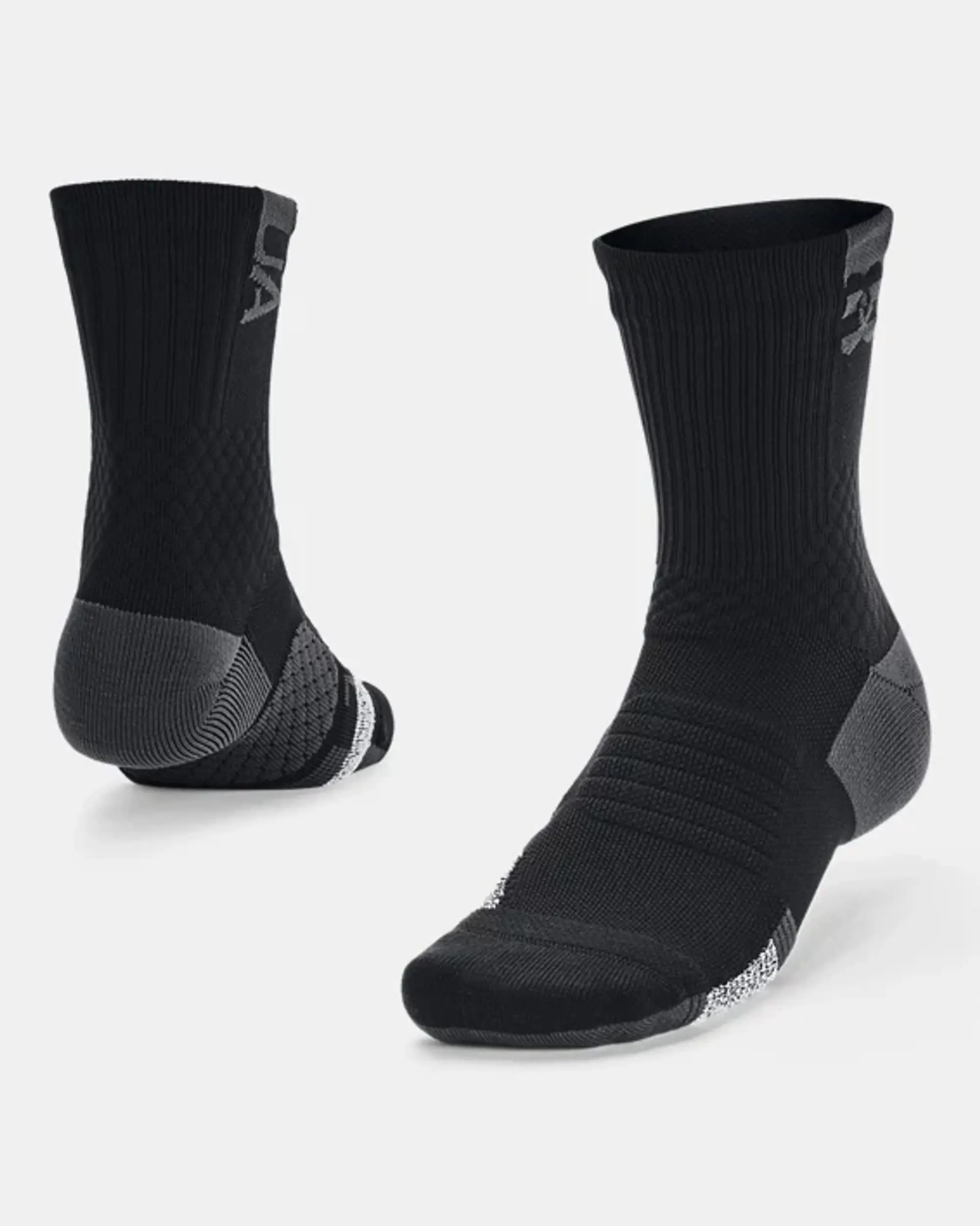 Unisex  Under Armour  ArmourDry™ Playmaker Mid-Crew Socks Black / Jet Gray / Jet Gray XL