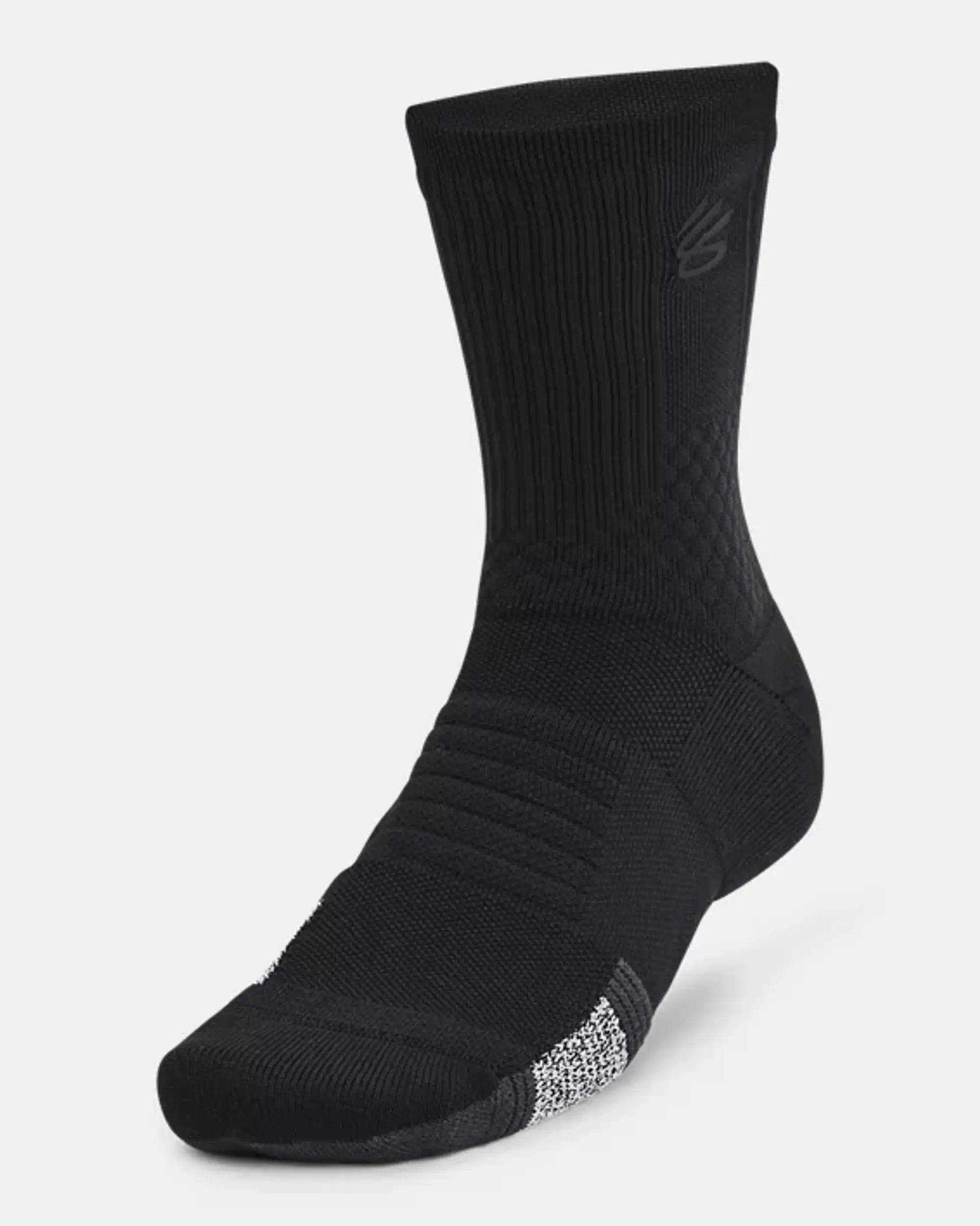 Under Armour Unisex Curry ArmourDry™ Playmaker Mid-Crew Socks Black / Anthracite / Black L