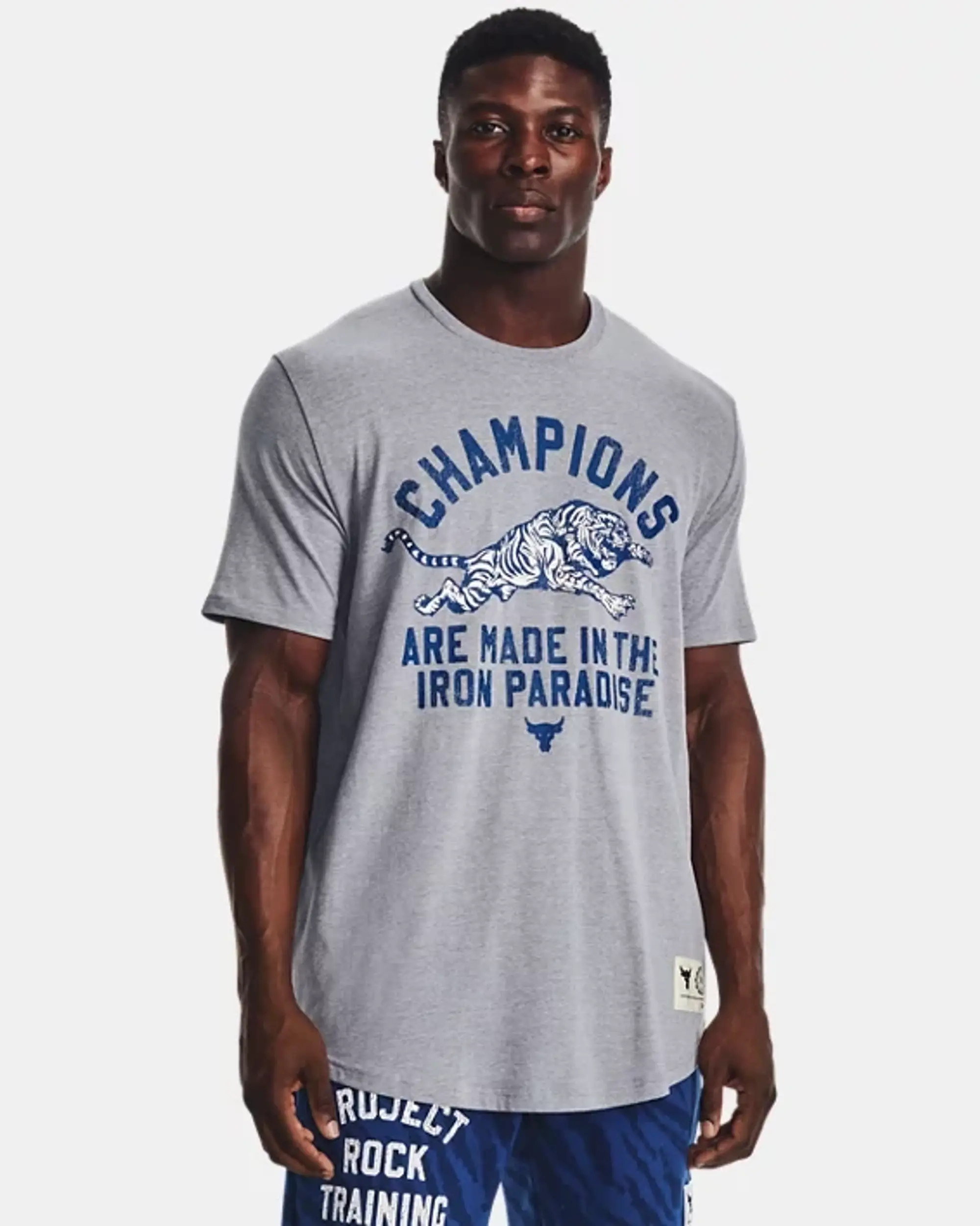 Under Armour Armour Ua Pjt Rock Champ Ss T-Shirt Mens - Grey