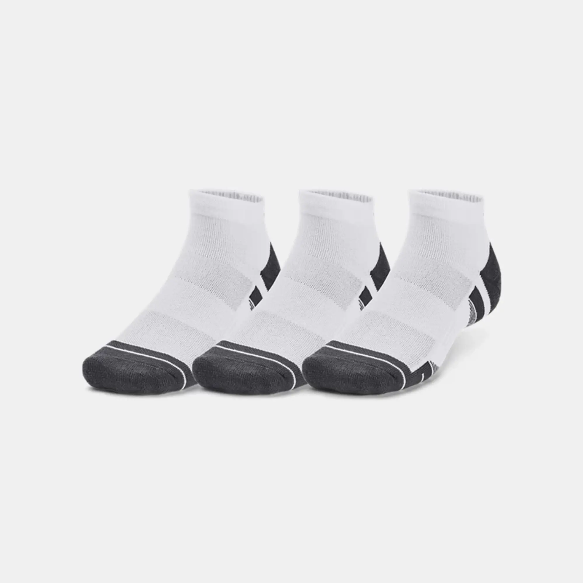 Unisex  Under Armour  Performance Tech 3-Pack Low Cut Socks White / White / Jet Gray XL