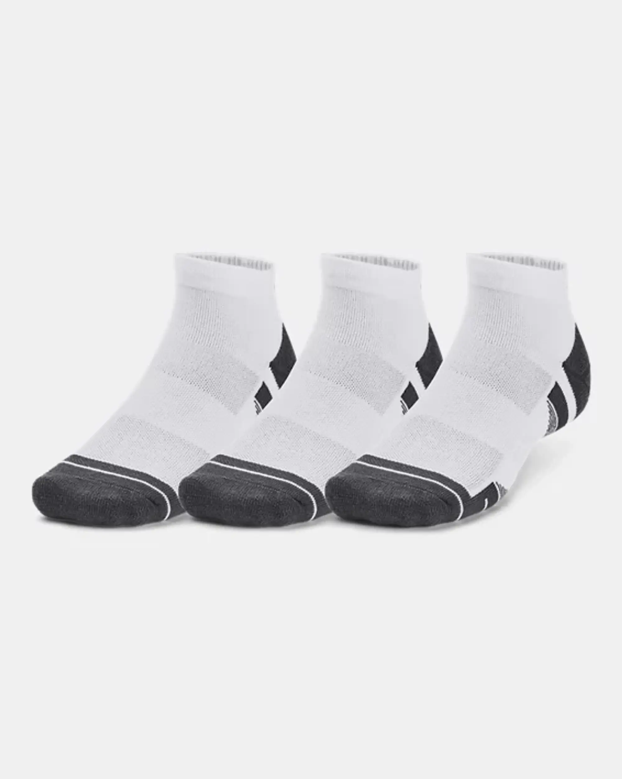 Unisex  Under Armour  Performance Tech 3-Pack Low Cut Socks White / White / Jet Gray XL