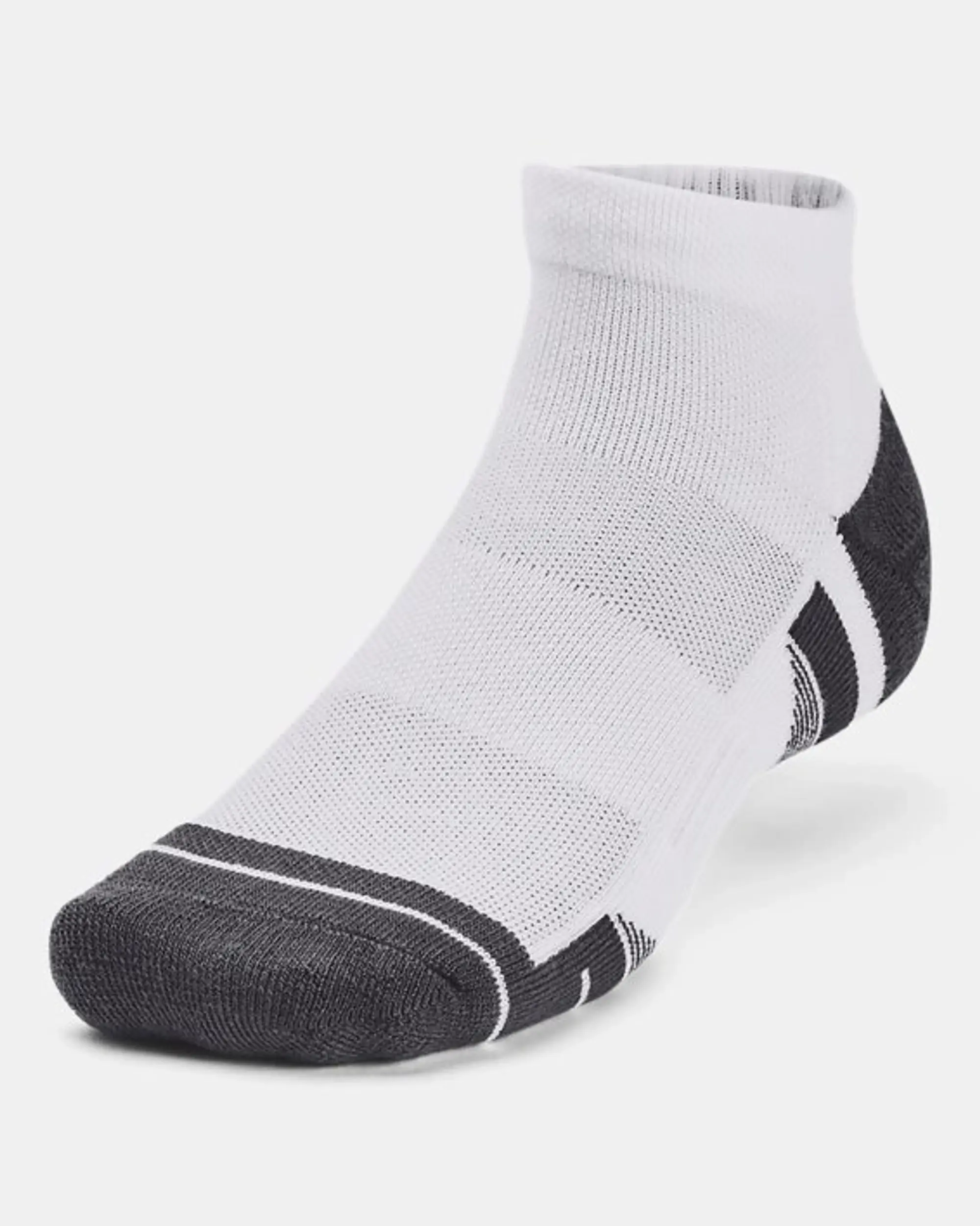 Unisex  Under Armour  Performance Tech 3-Pack Low Cut Socks White / White / Jet Gray XL