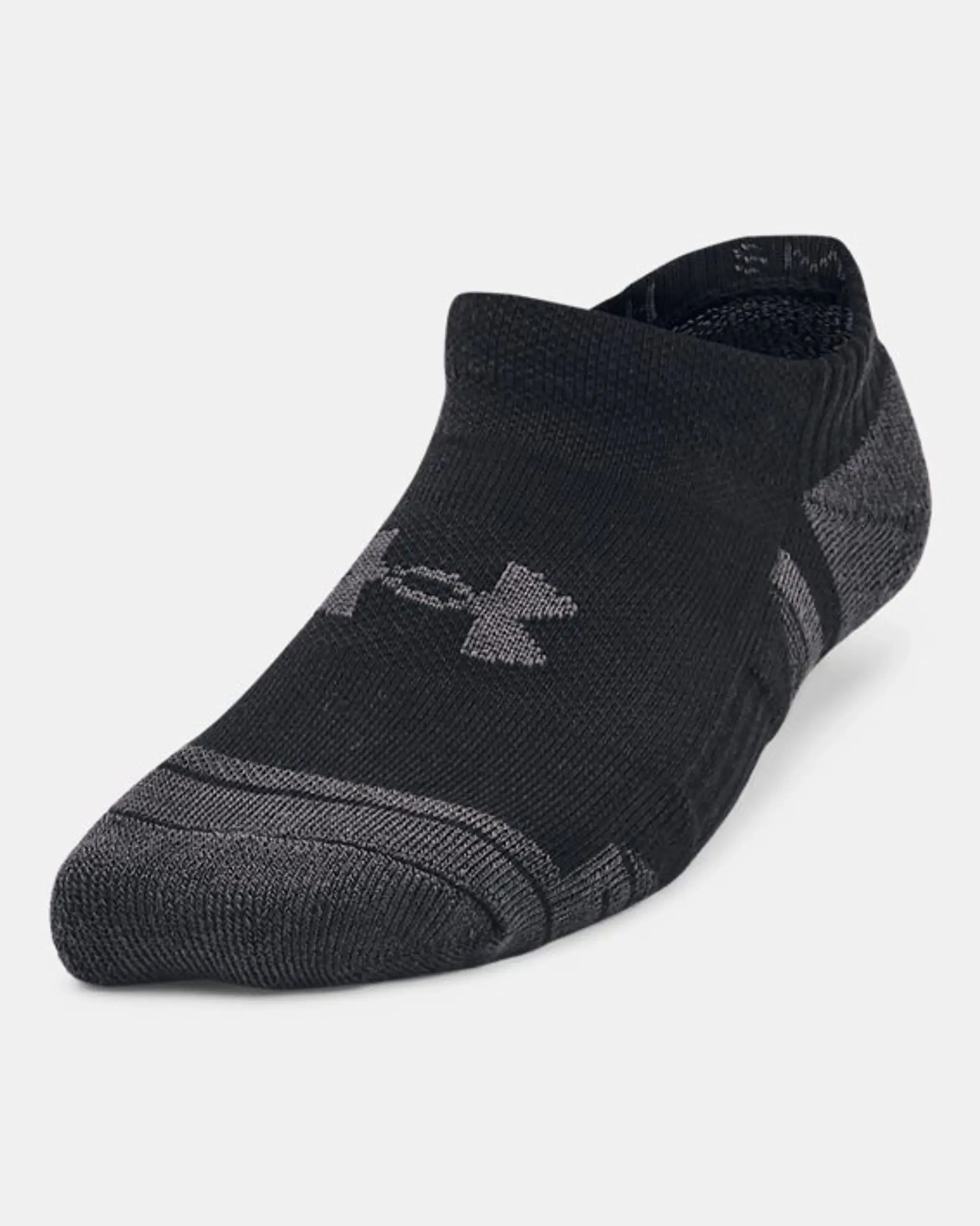 Kids'  Under Armour  Performance Tech 3-Pack No Show Socks Black / Black / Jet Gray XS