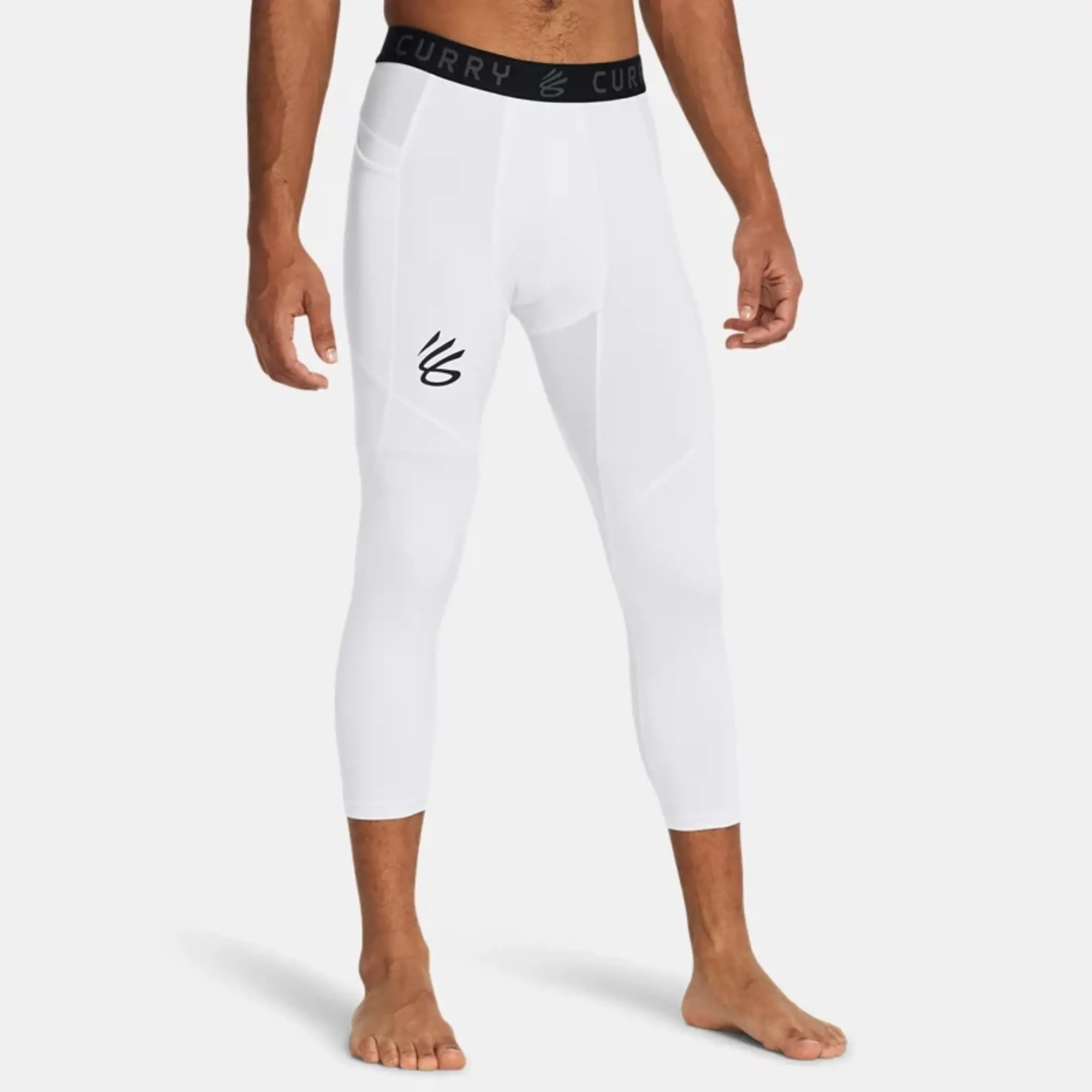Under Armour Men's Curry Brand ¾ Leggings White / Black / White M