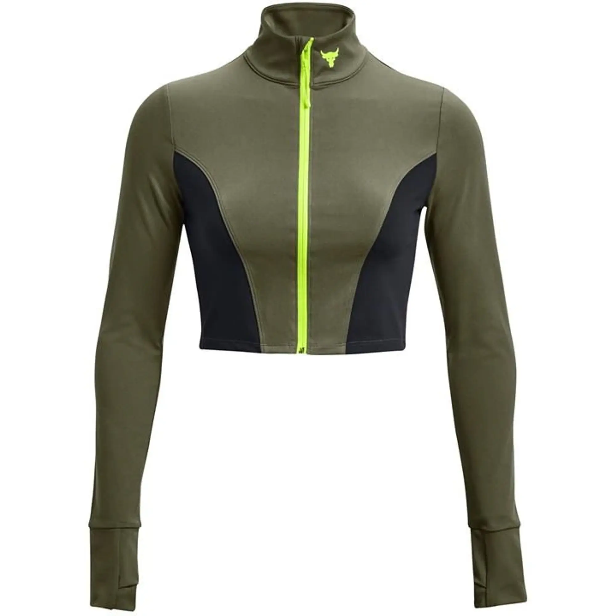 Under Armour Project Rock Cropped Gym Jacket Womens - Green