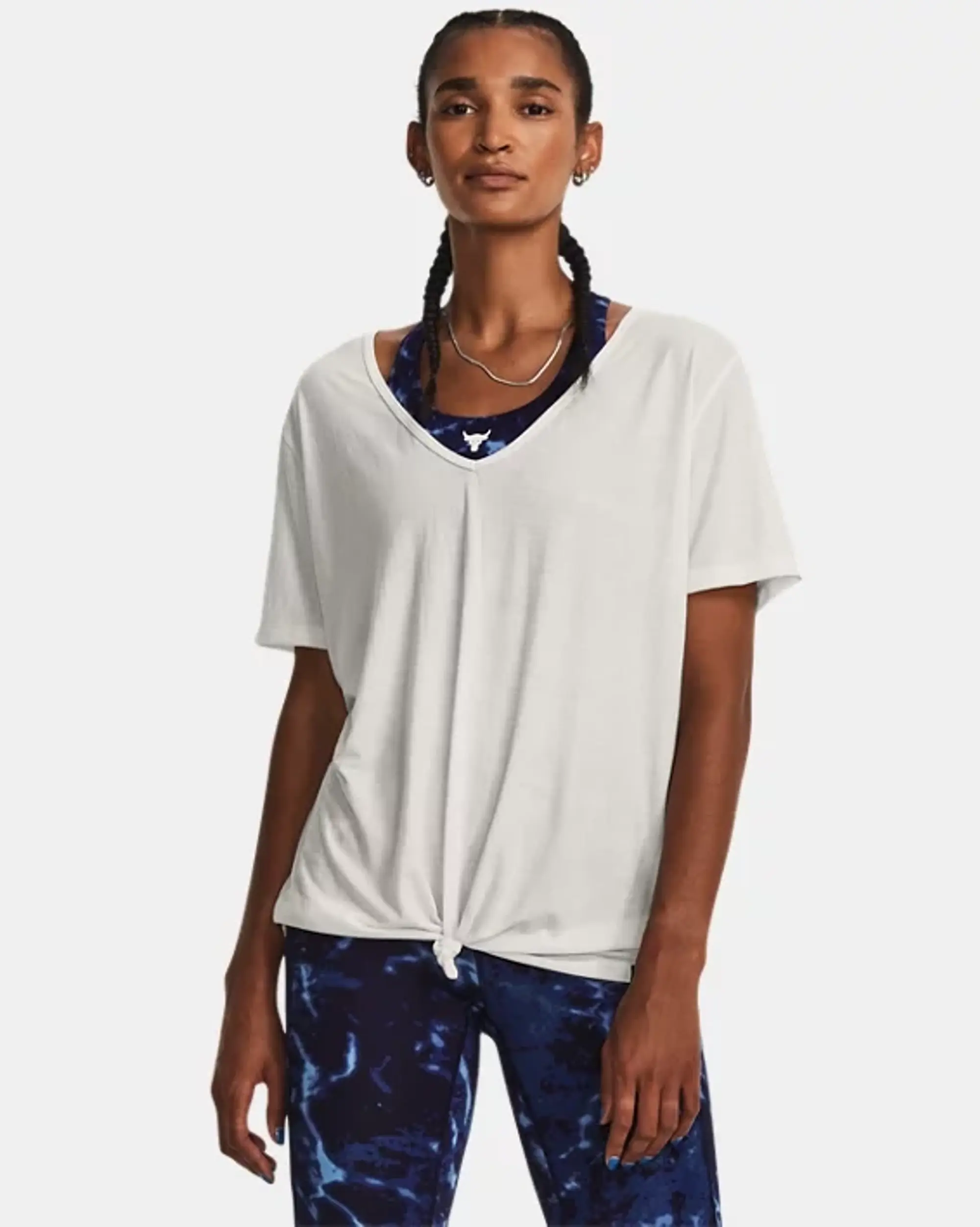Under Armour Armour Pjt Rck Completer Deep V T Gym Top Womens - White