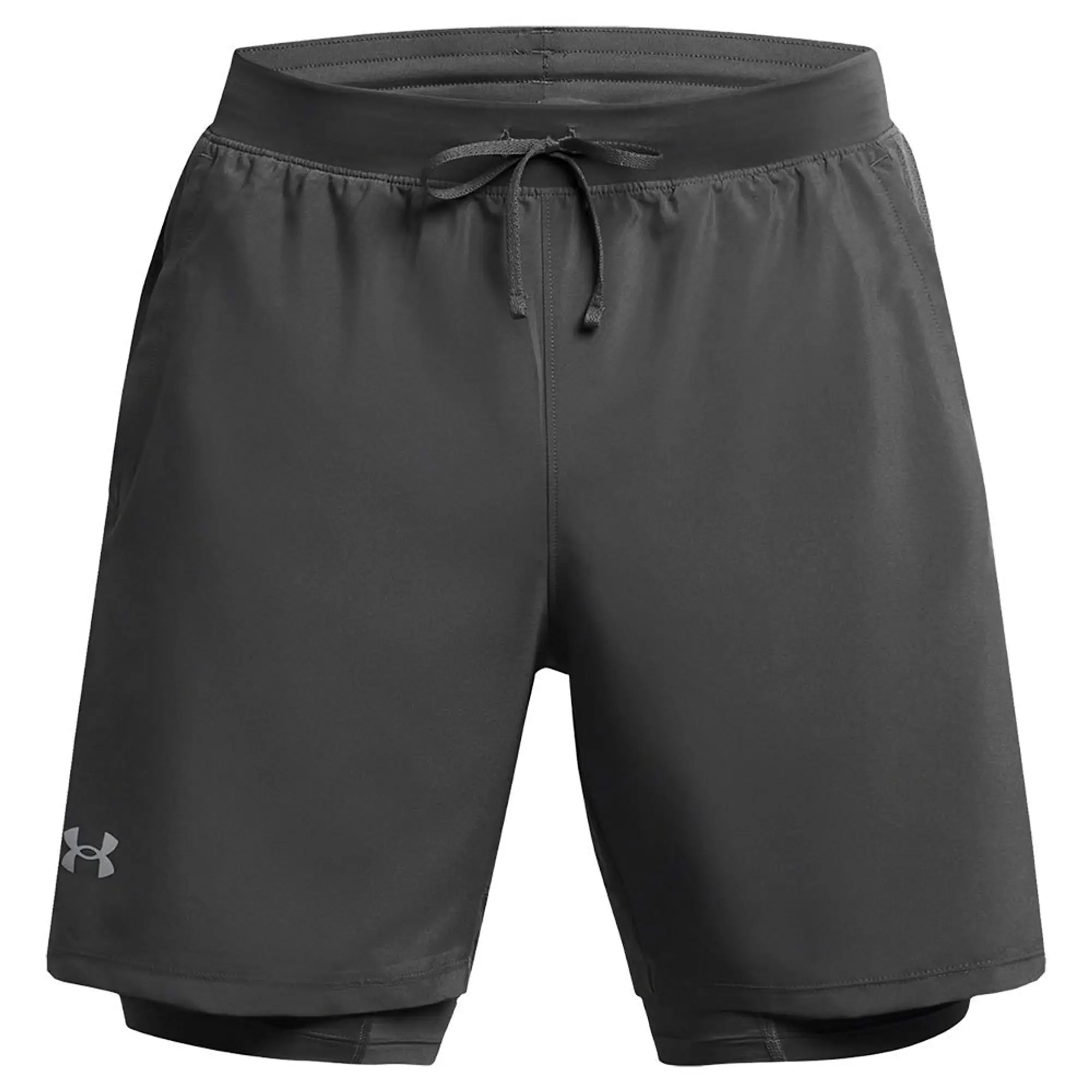 Men's  Under Armour  Launch 2-in-1 7 Shorts Castlerock / Castlerock / Reflective XXL