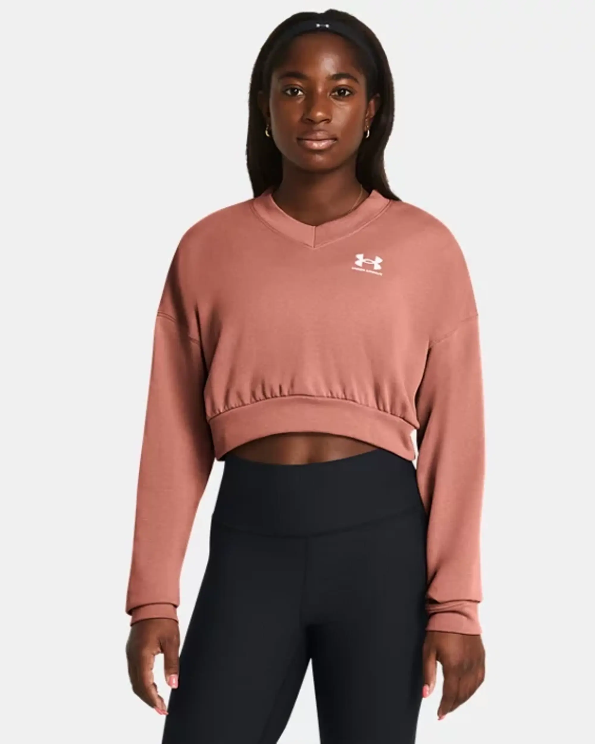 Under Armour Armour Ua Rival Terry Os Crop Crw Sweatshirt Womens - Pink
