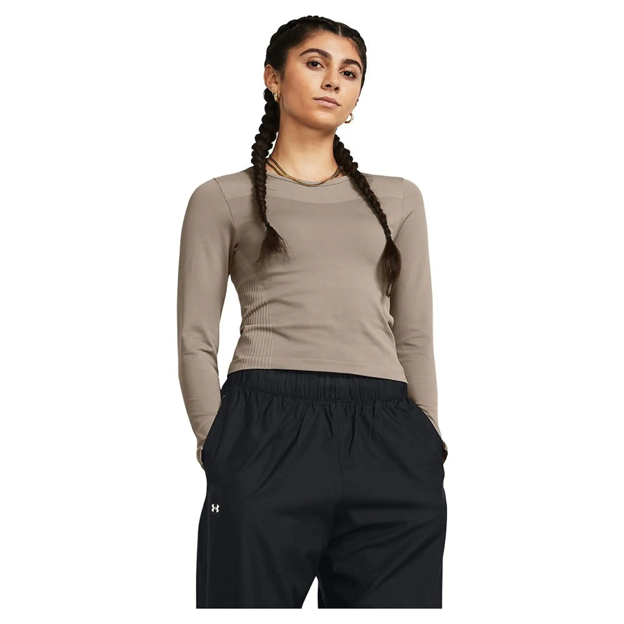 Women's  Under Armour  Vanish Elite Seamless Long Sleeve Taupe Dusk / Iridescent XS