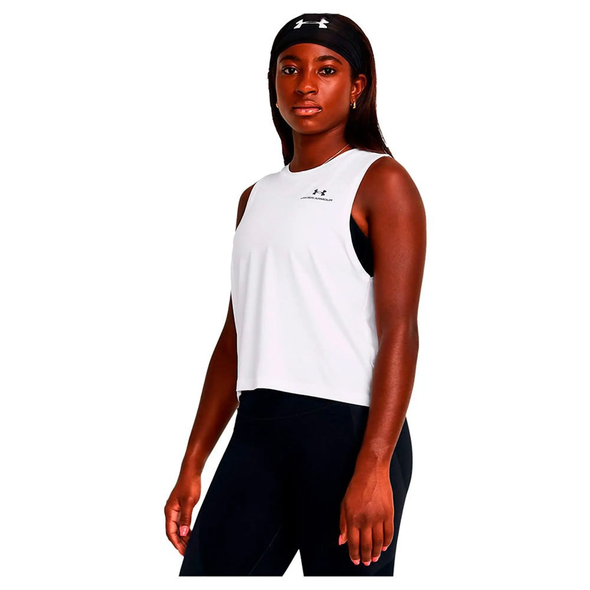 Women's  Under Armour  Vanish Energy Crop Tank White / Black XS