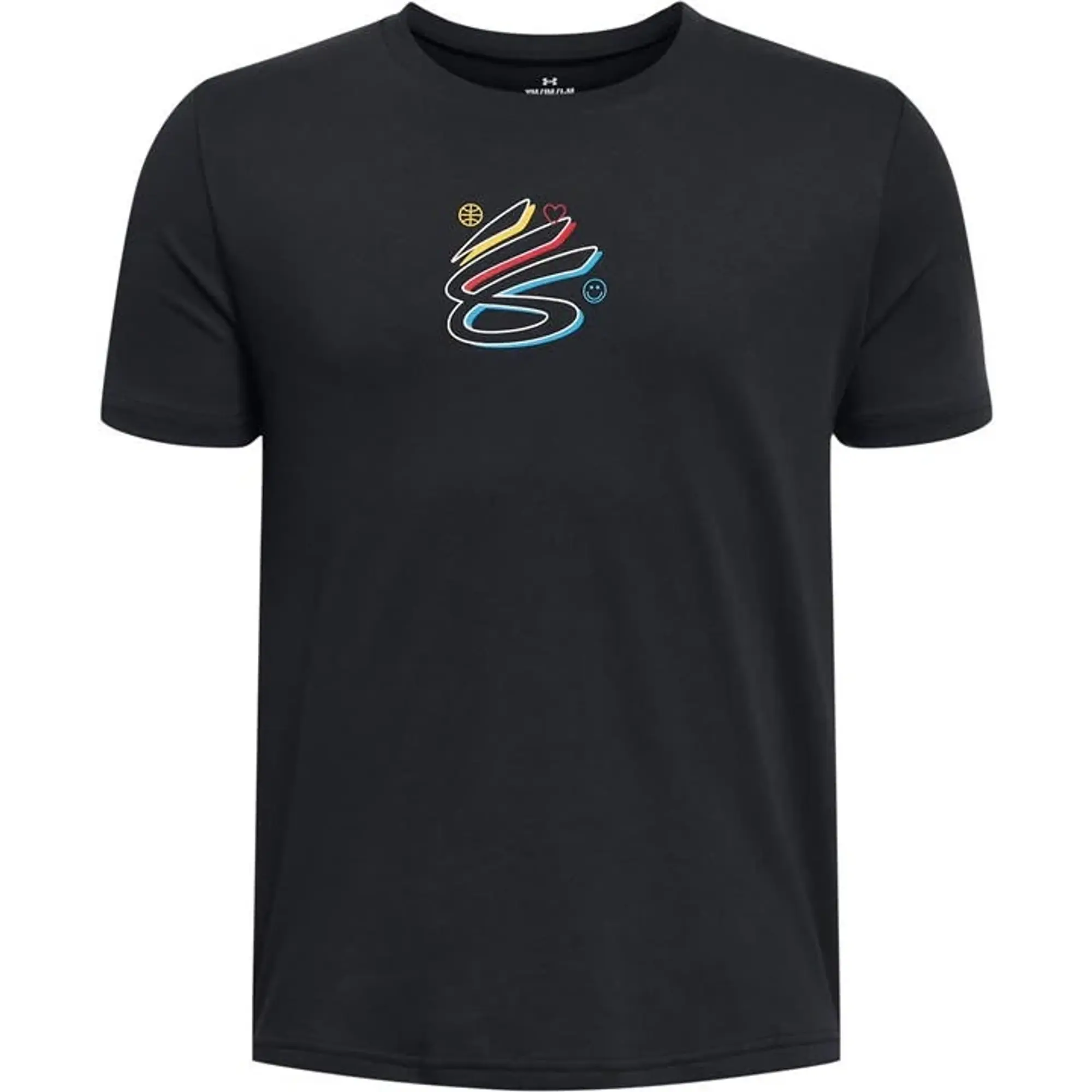 Under Armour Boys' Curry Shoe Hook T-Shirt Black / White YXS (48 - 50 in)
