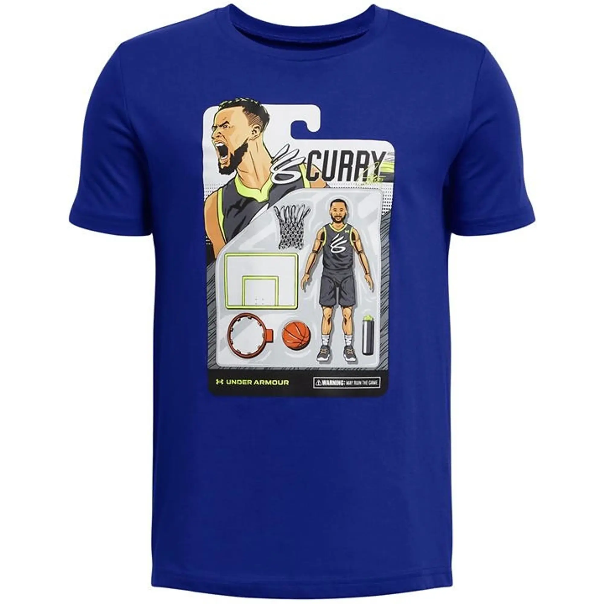 Under Armour Boys' Curry Animated T-Shirt Royal / White YXS (48 - 50 in)