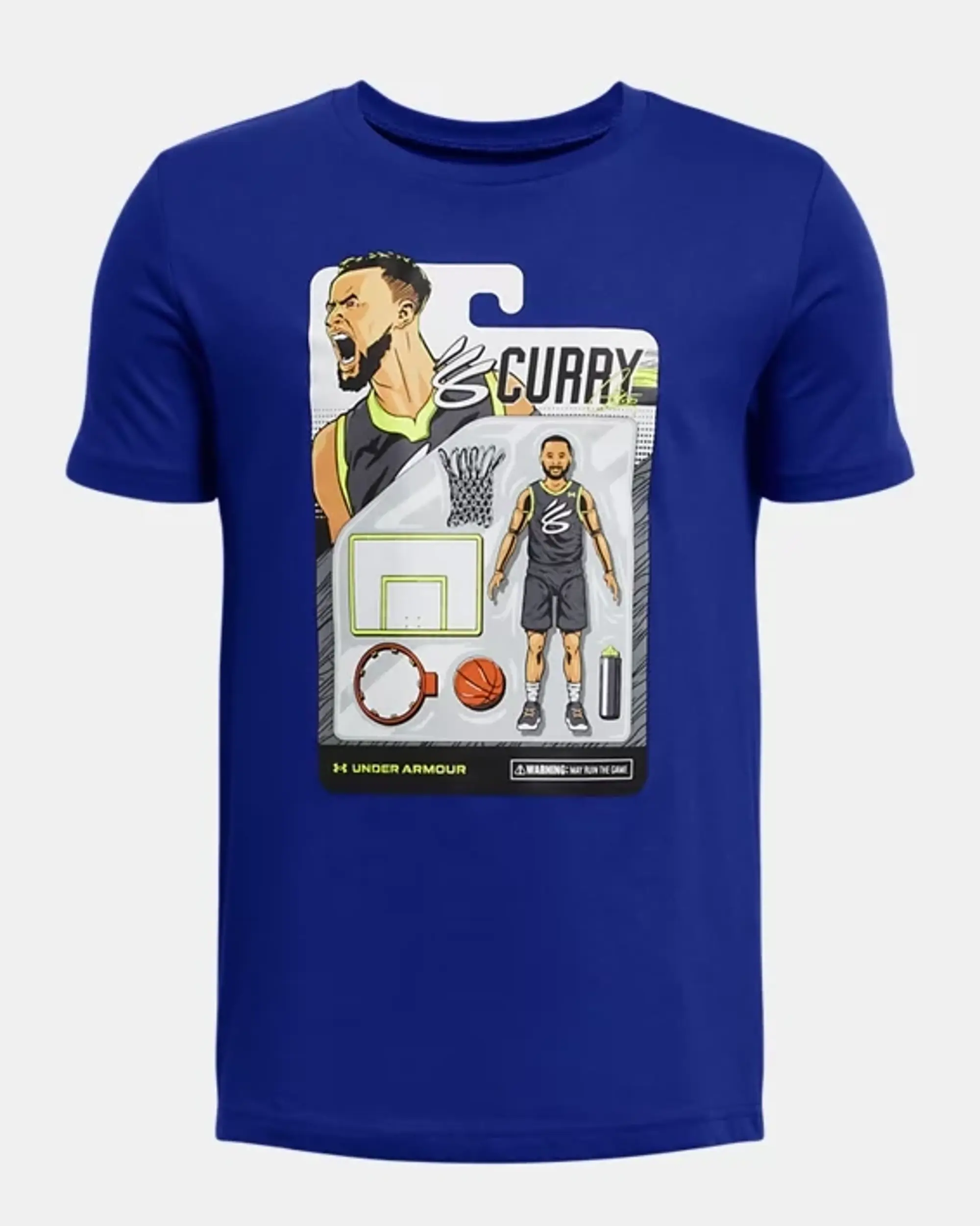 Under Armour Boys' Curry Animated T-Shirt Royal / White YXS (48 - 50 in)