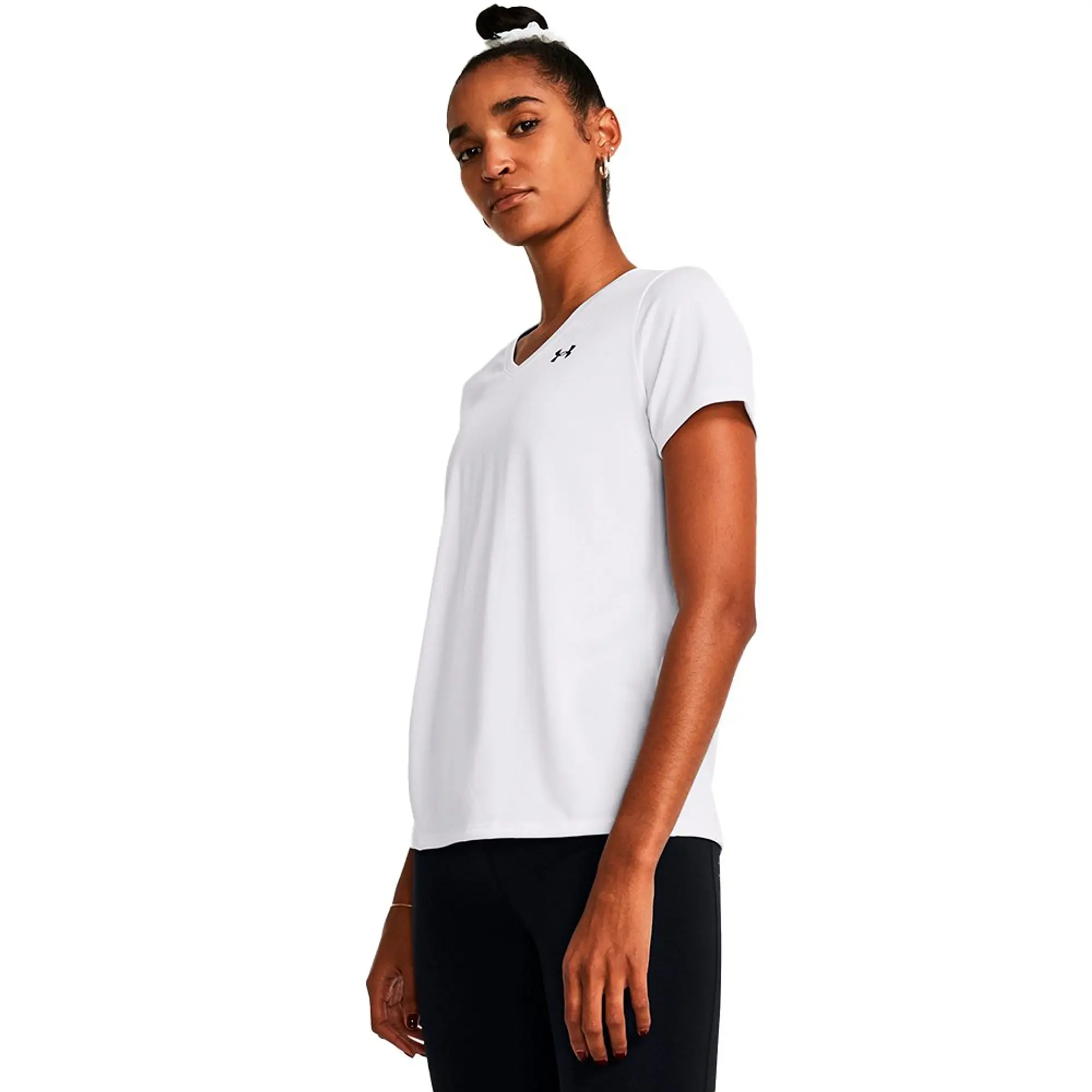 Women's  Under Armour  Tech™ V-Neck Short Sleeve White / Black XXL