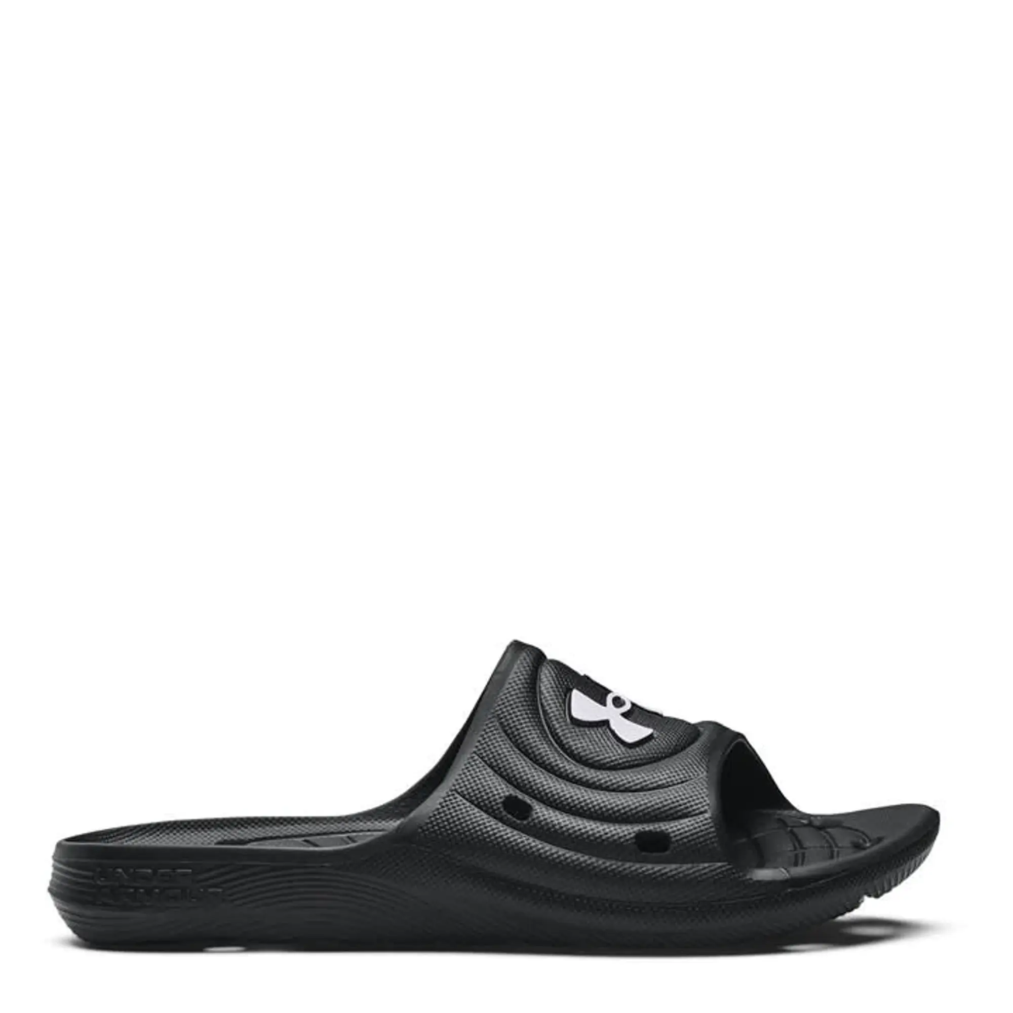 Boys'  Under Armour  Locker IV Slides Black / Black / White 5.5