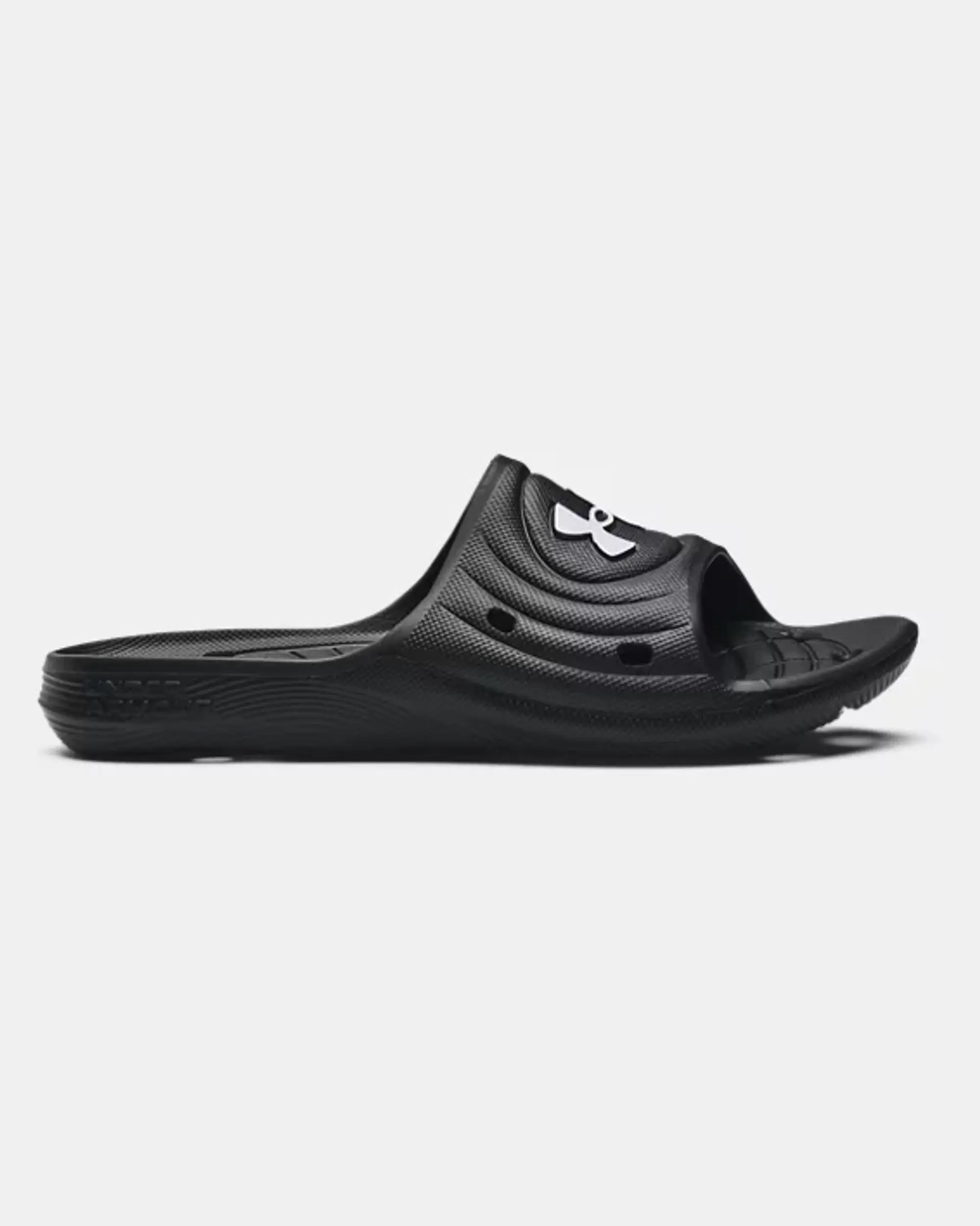 Boys'  Under Armour  Locker IV Slides Black / Black / White 5.5