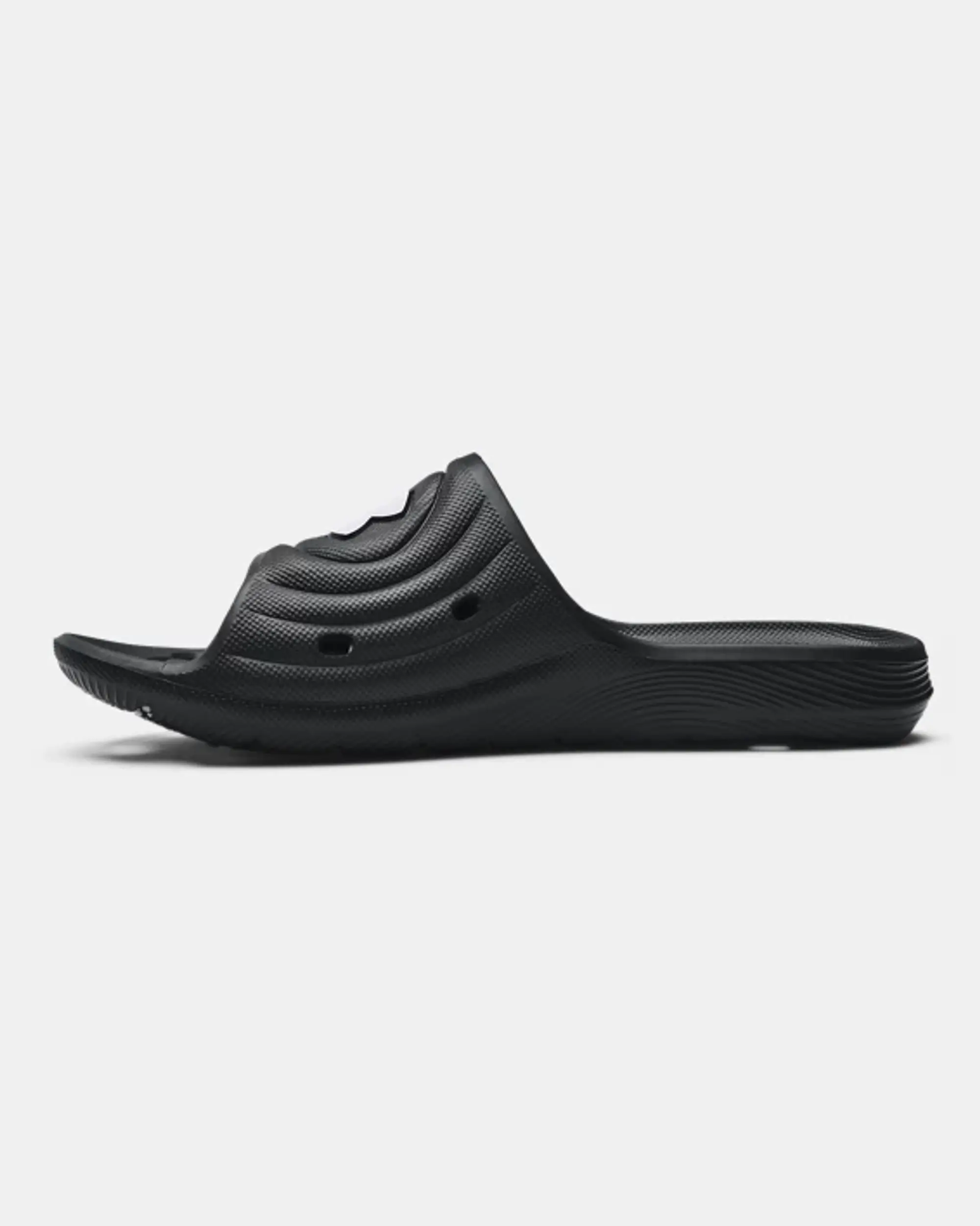 Boys'  Under Armour  Locker IV Slides Black / Black / White 5.5