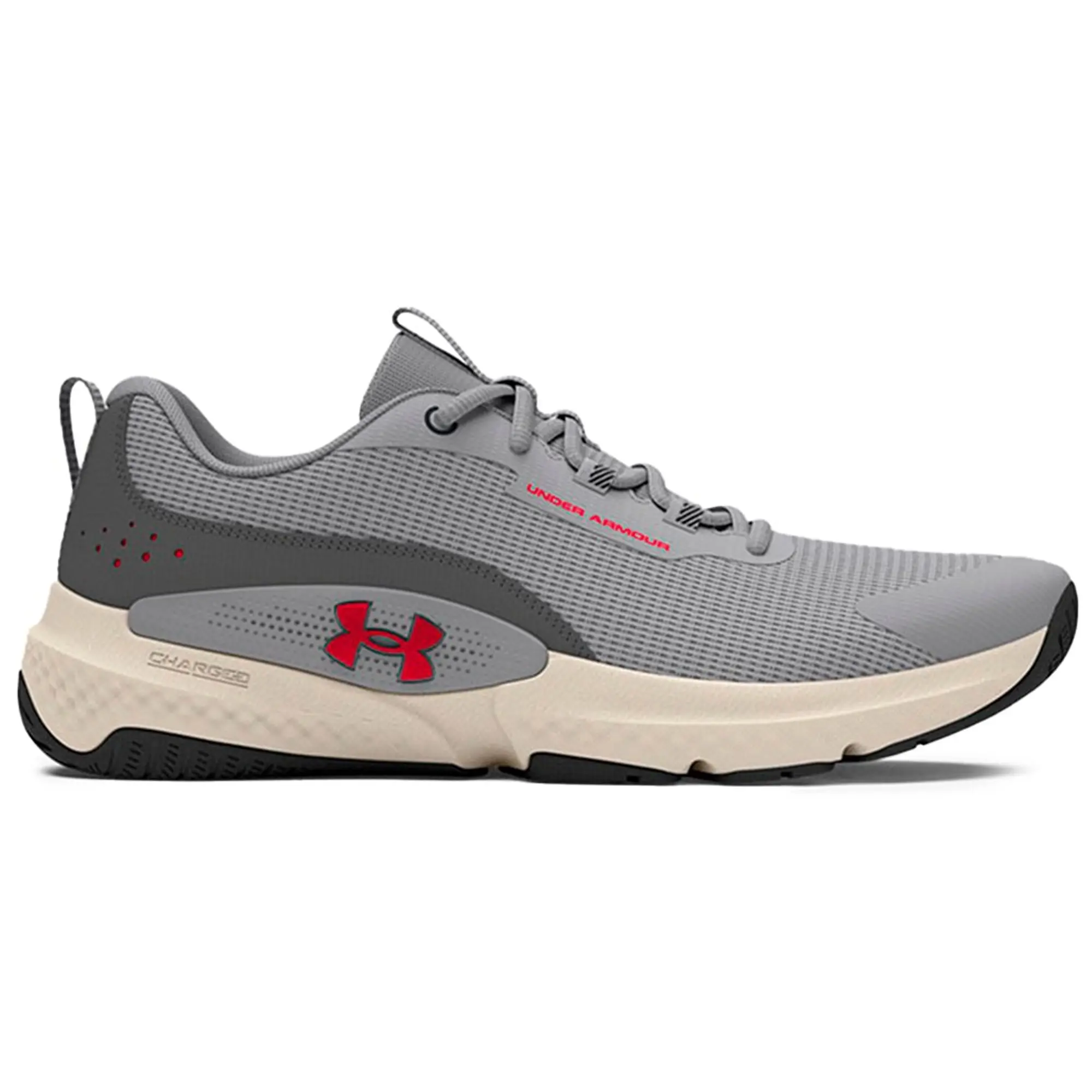 Men's  Under Armour  Dynamic Select Training Shoes Mod Gray / Castlerock / Inferno Red 9.5