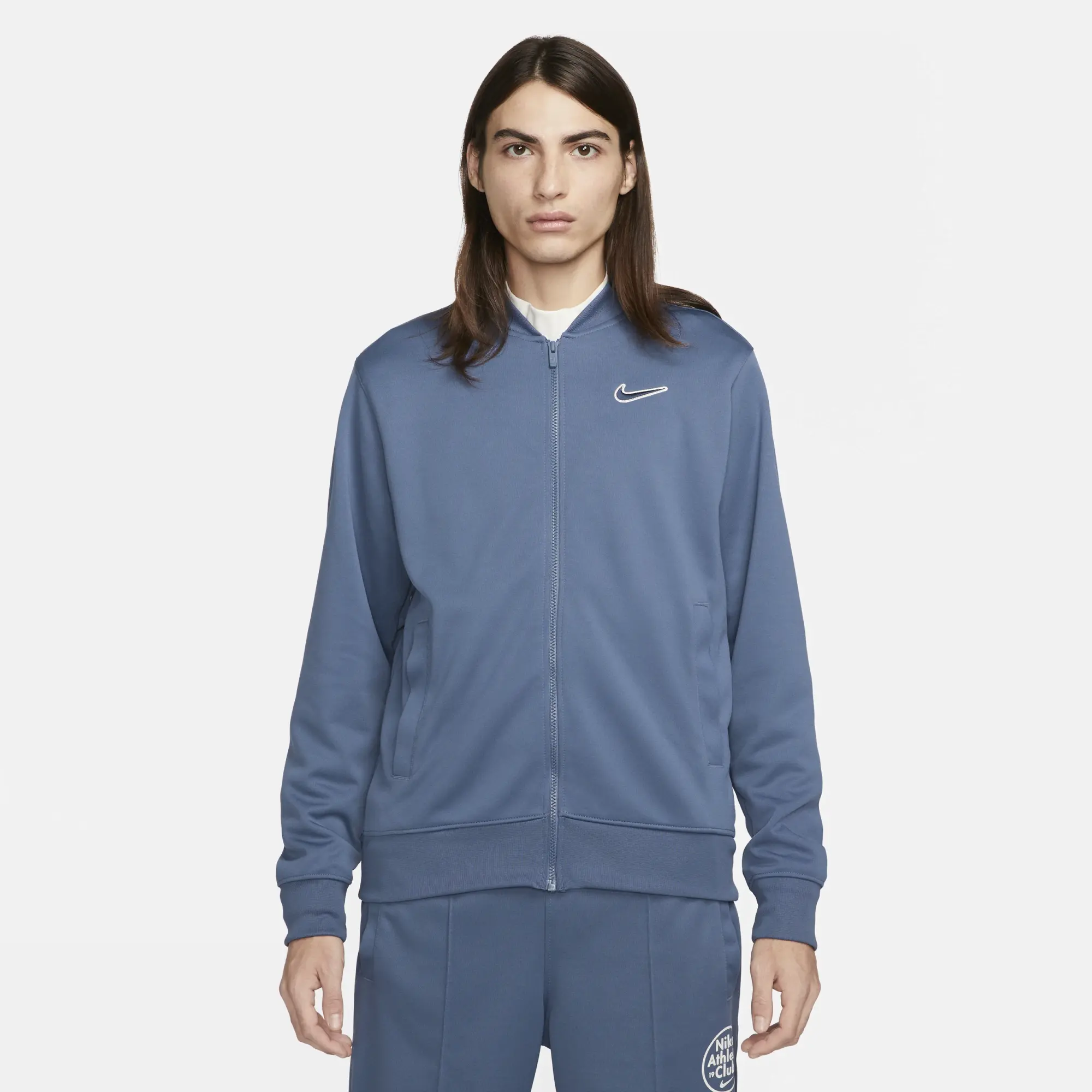 Nike bomber jacket blue best sale