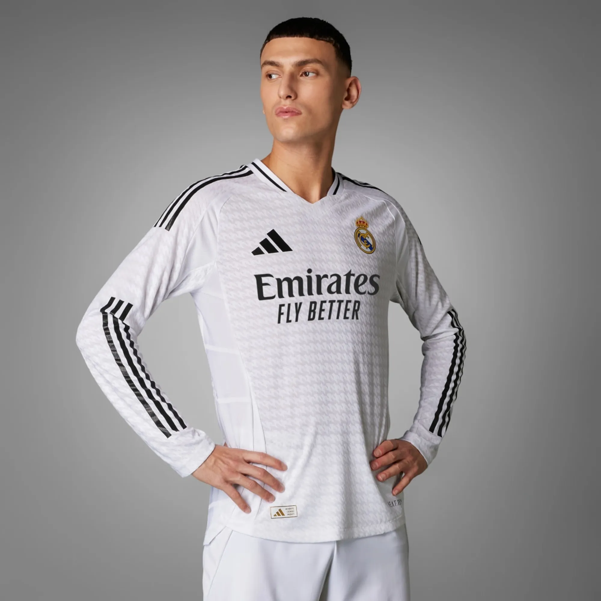 adidas Real Madrid Mens LS Player Issue Home Shirt 2024/25