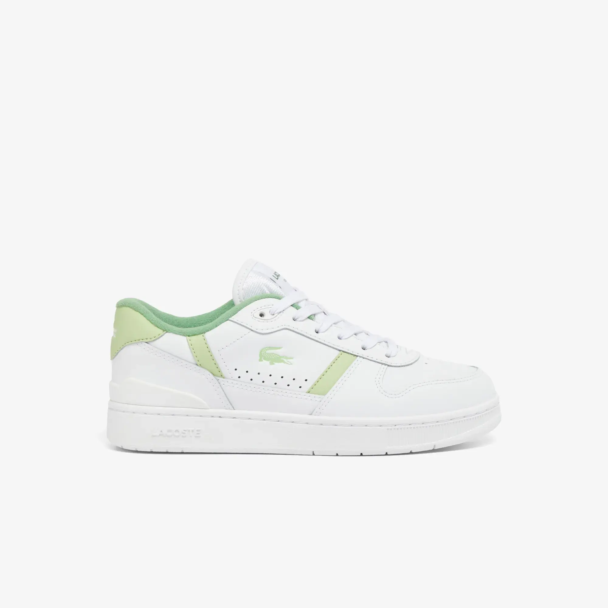 Lacoste Women's T-Clip Set Leather Sneakers - White & Light Green