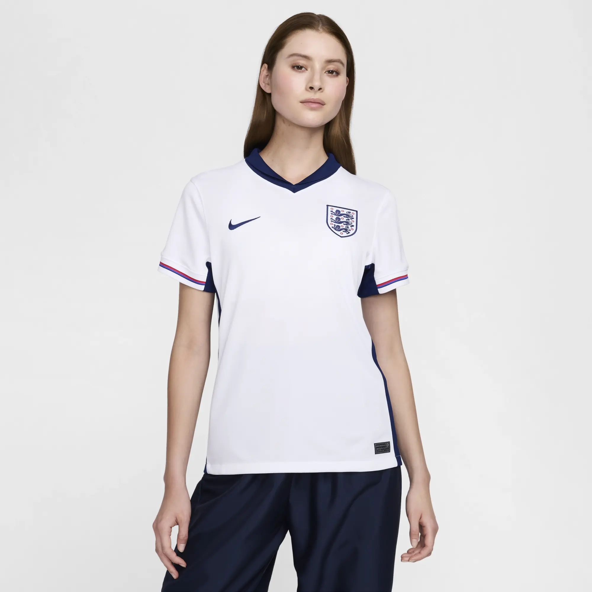 England (Women's Team) 2024/25 Stadium Home Women's Nike Dri-FIT Football Replica Shirt - White - Polyester