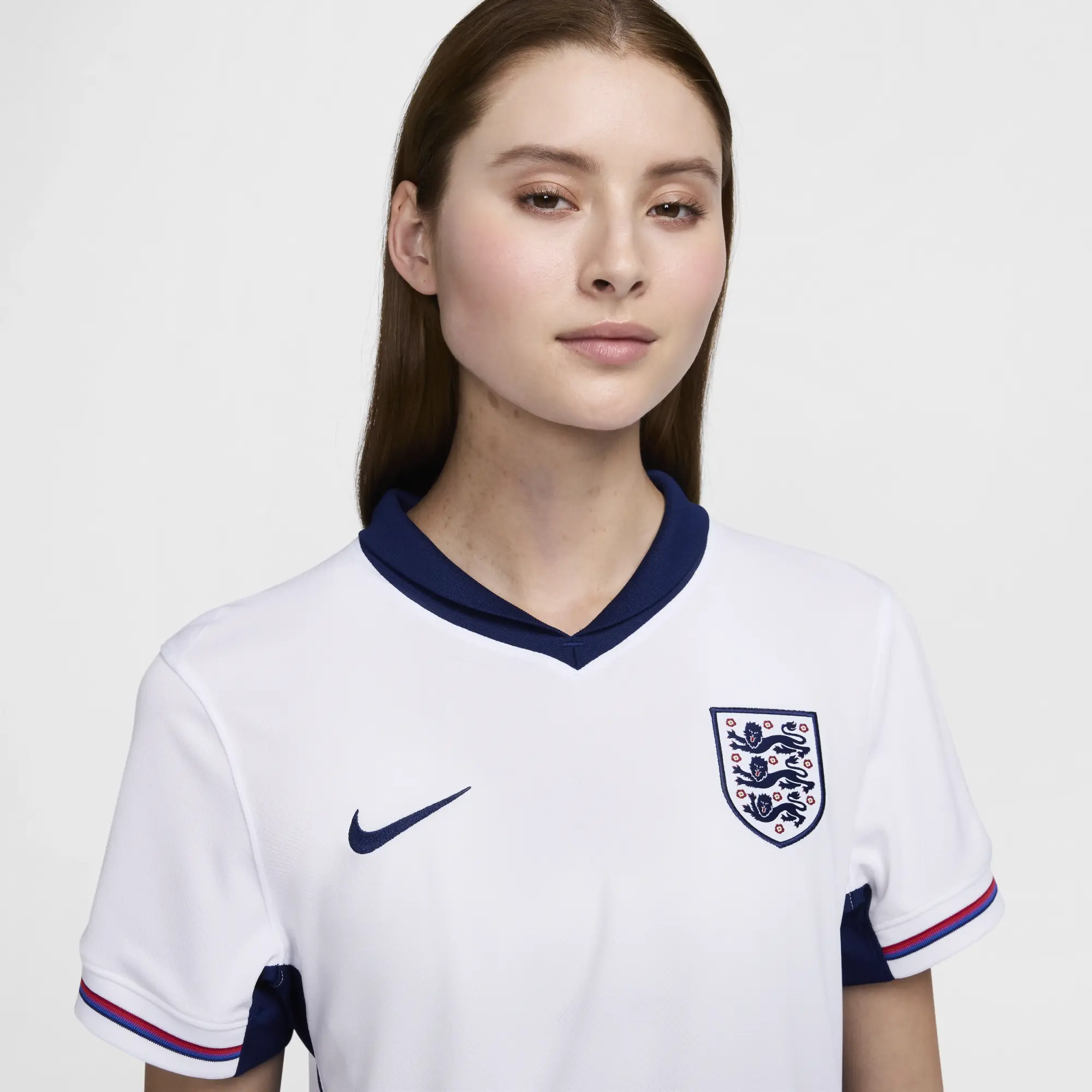 England (Women's Team) 2024/25 Stadium Home Women's Nike Dri-FIT Football Replica Shirt - White - Polyester
