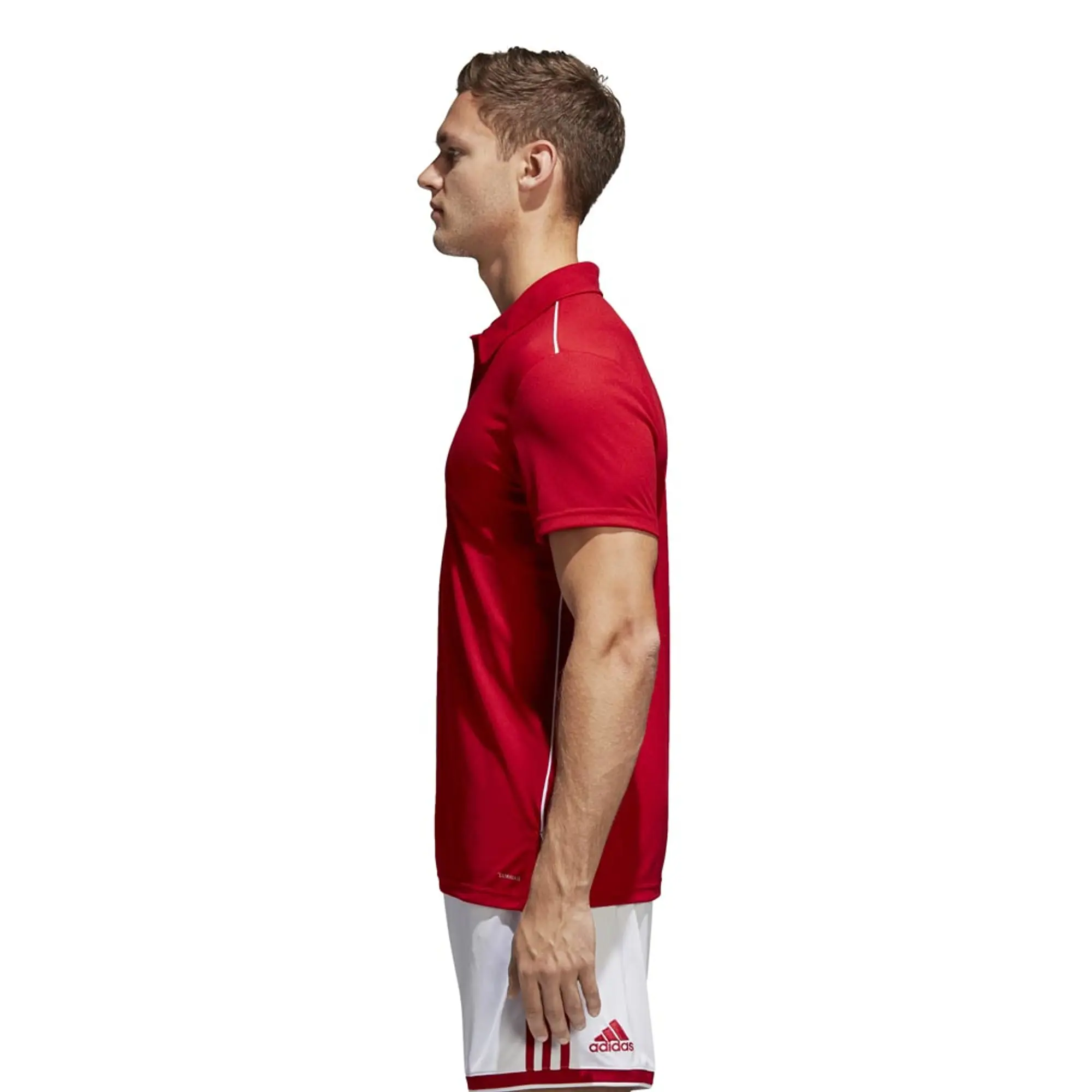 Adidas Core 18 Climalite Short Sleeve Polo Red CV3591 FOOTY.COM